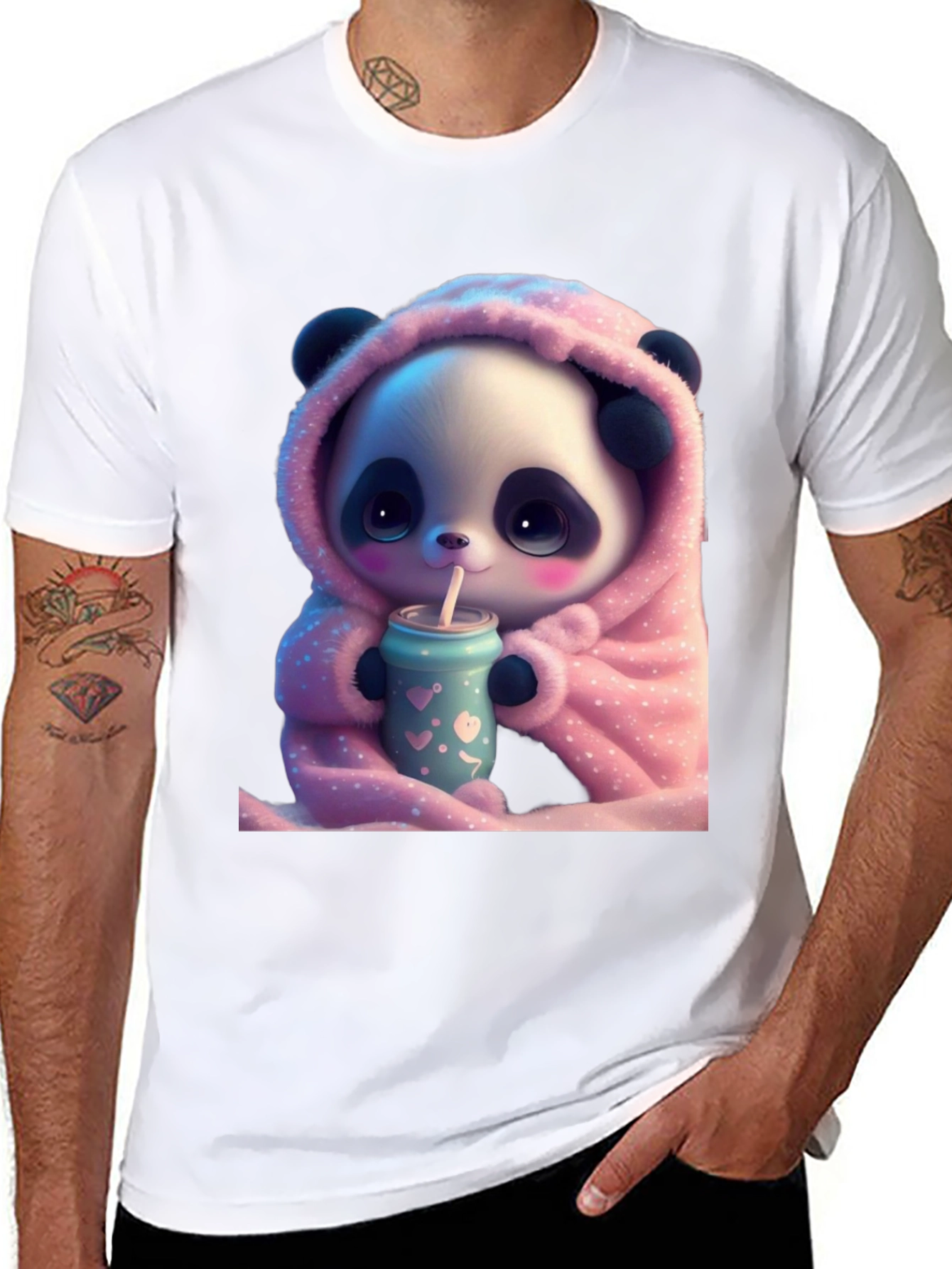 Cute Panda Bear Hooded T-Shirt