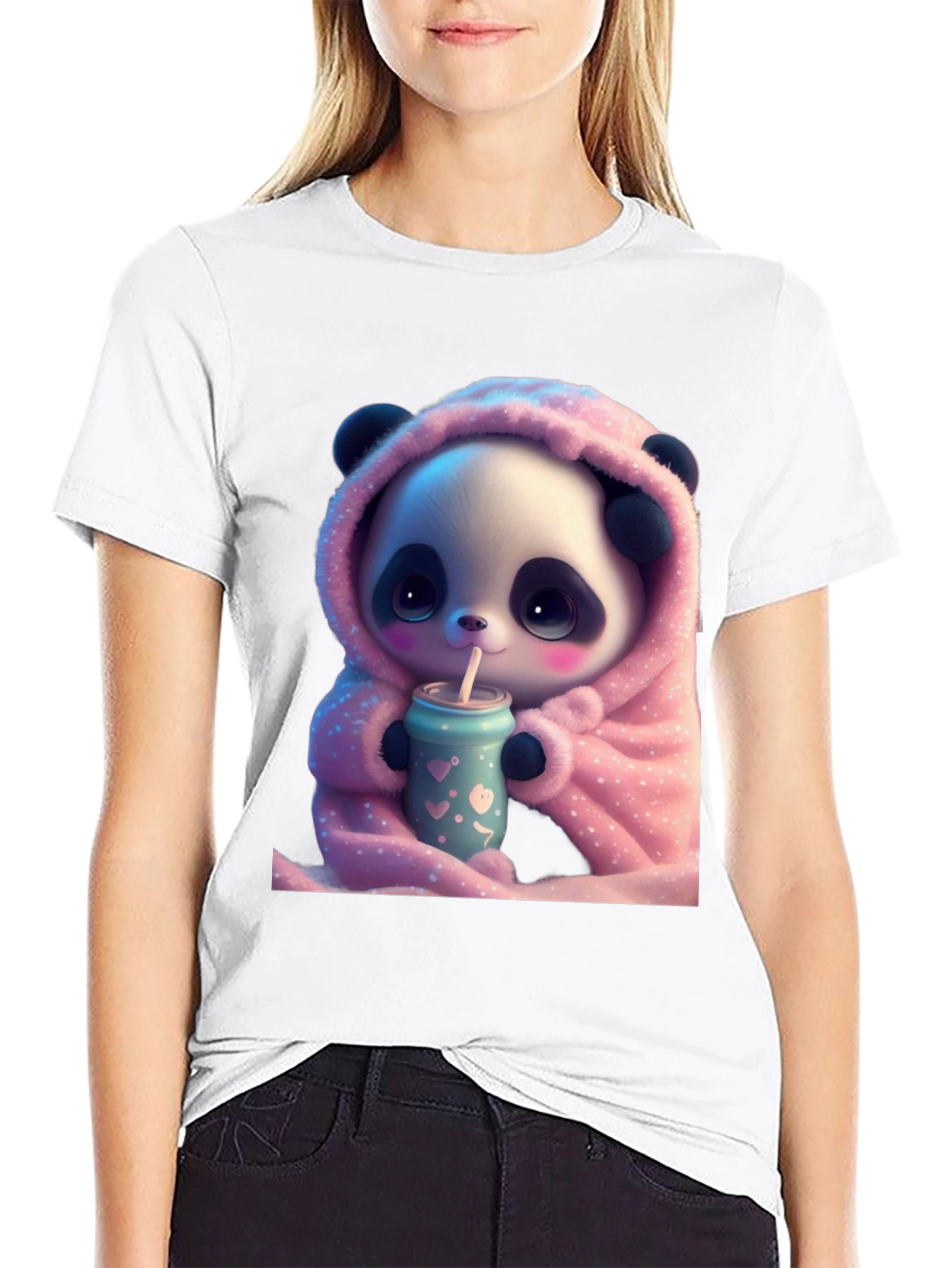 Cute Panda Bear Hooded T-Shirt