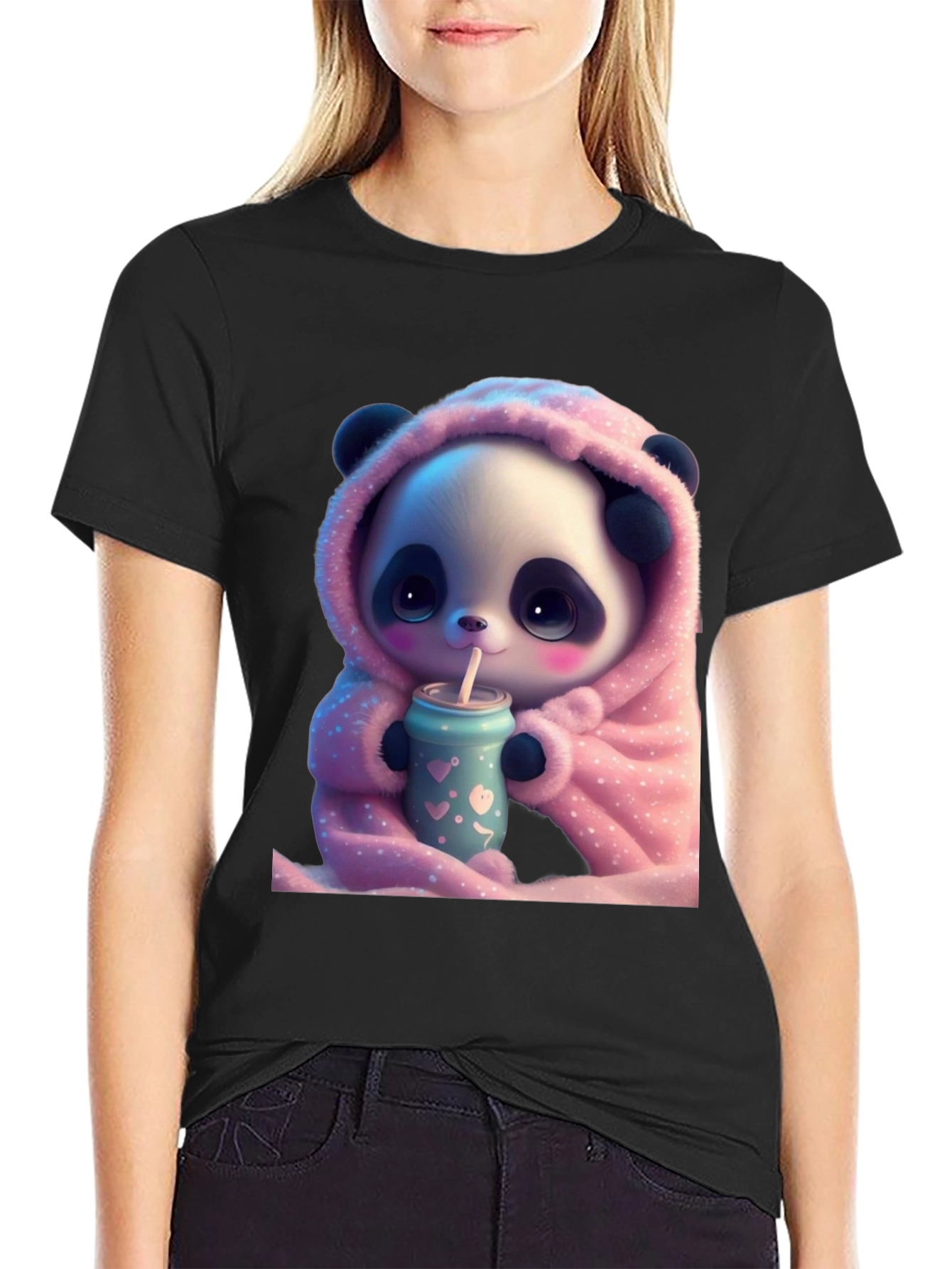 Cute Panda Bear Hooded T-Shirt