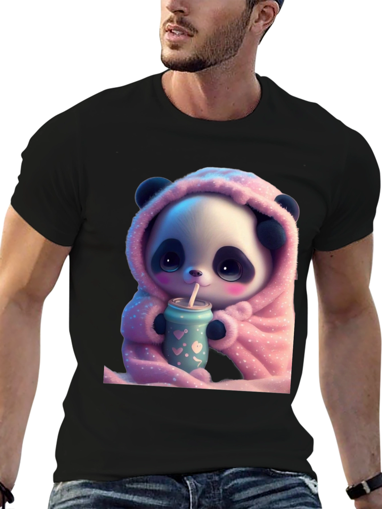 Cute Panda Bear Hooded T-Shirt
