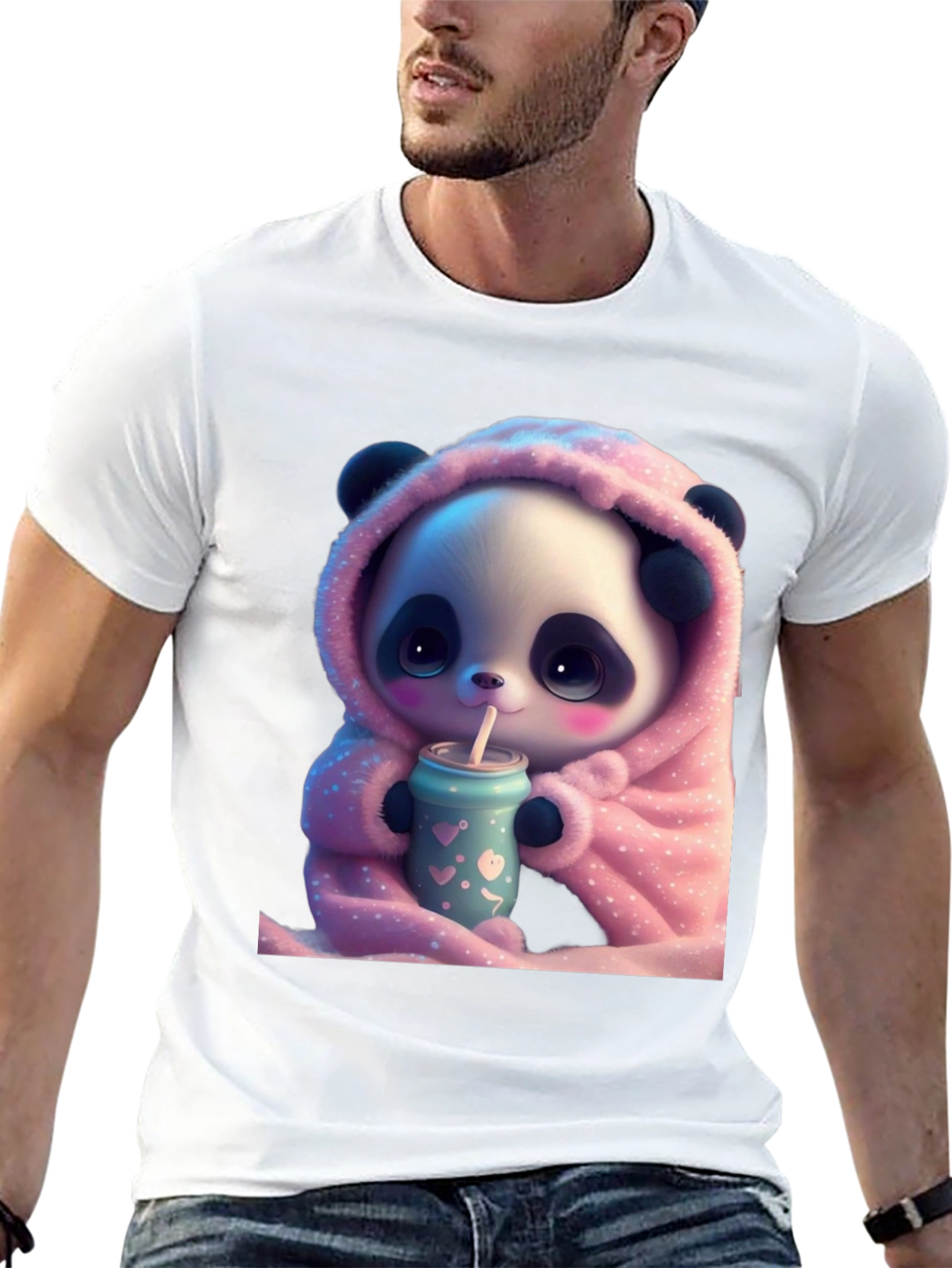 Cute Panda Bear Hooded T-Shirt