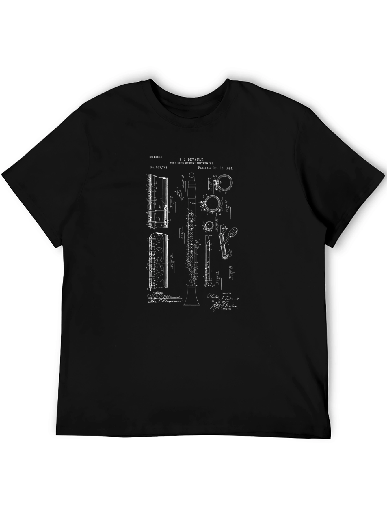 Clarinet Patent Print Graphic Tee