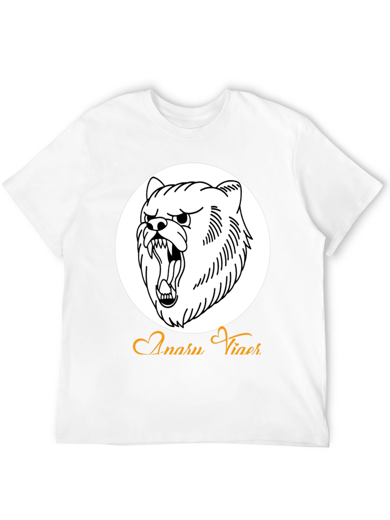Mens Black Graphic Tee - Angry Bear Design