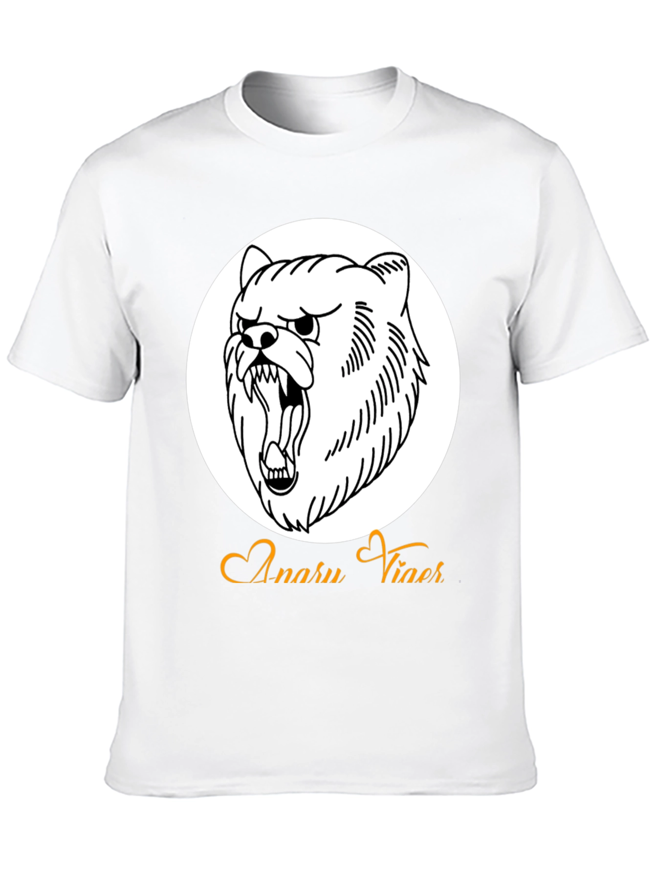 Mens Black Graphic Tee - Angry Bear Design