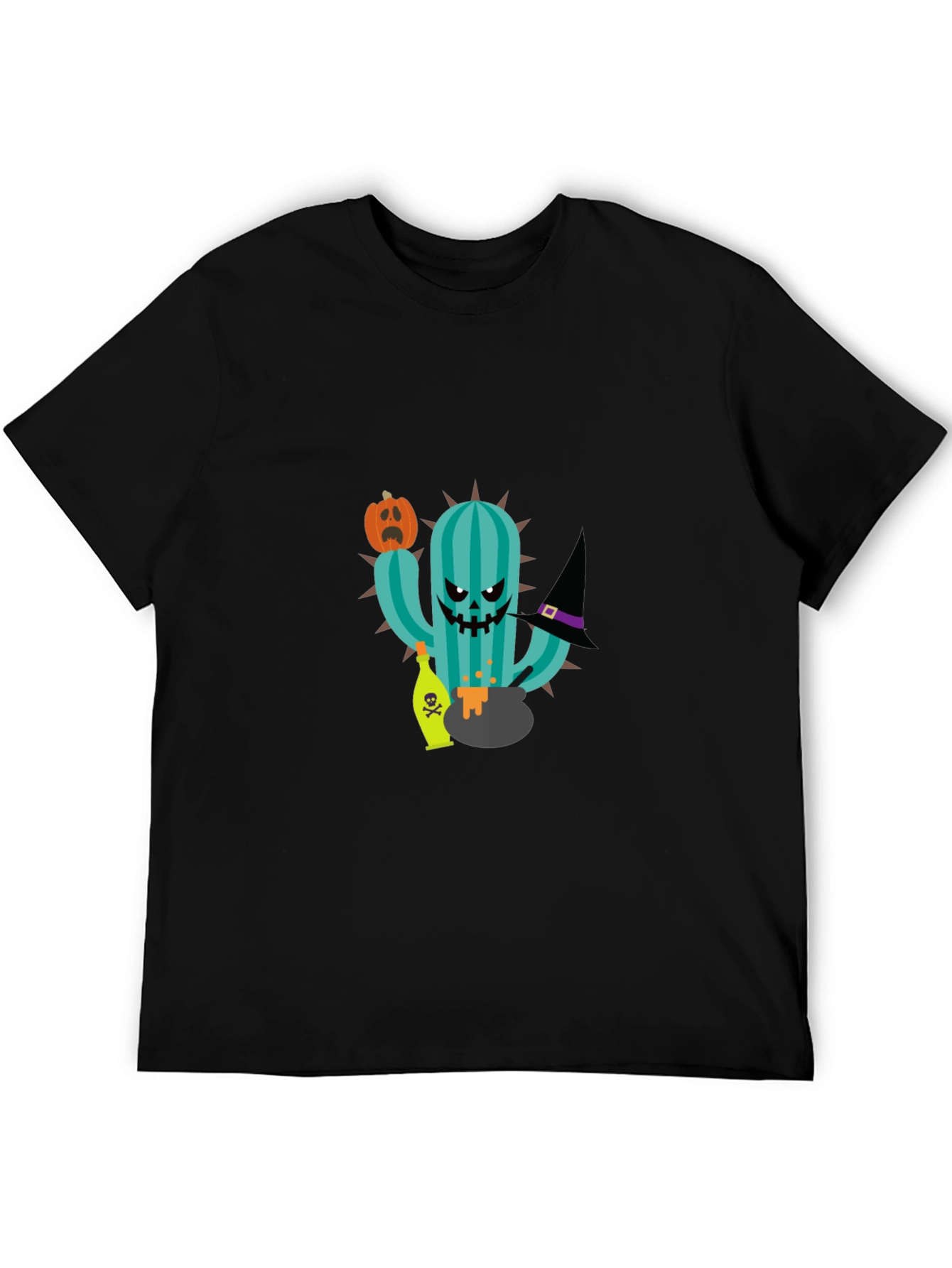 Halloween Cactus Graphic T-Shirt - Spooky Season Style