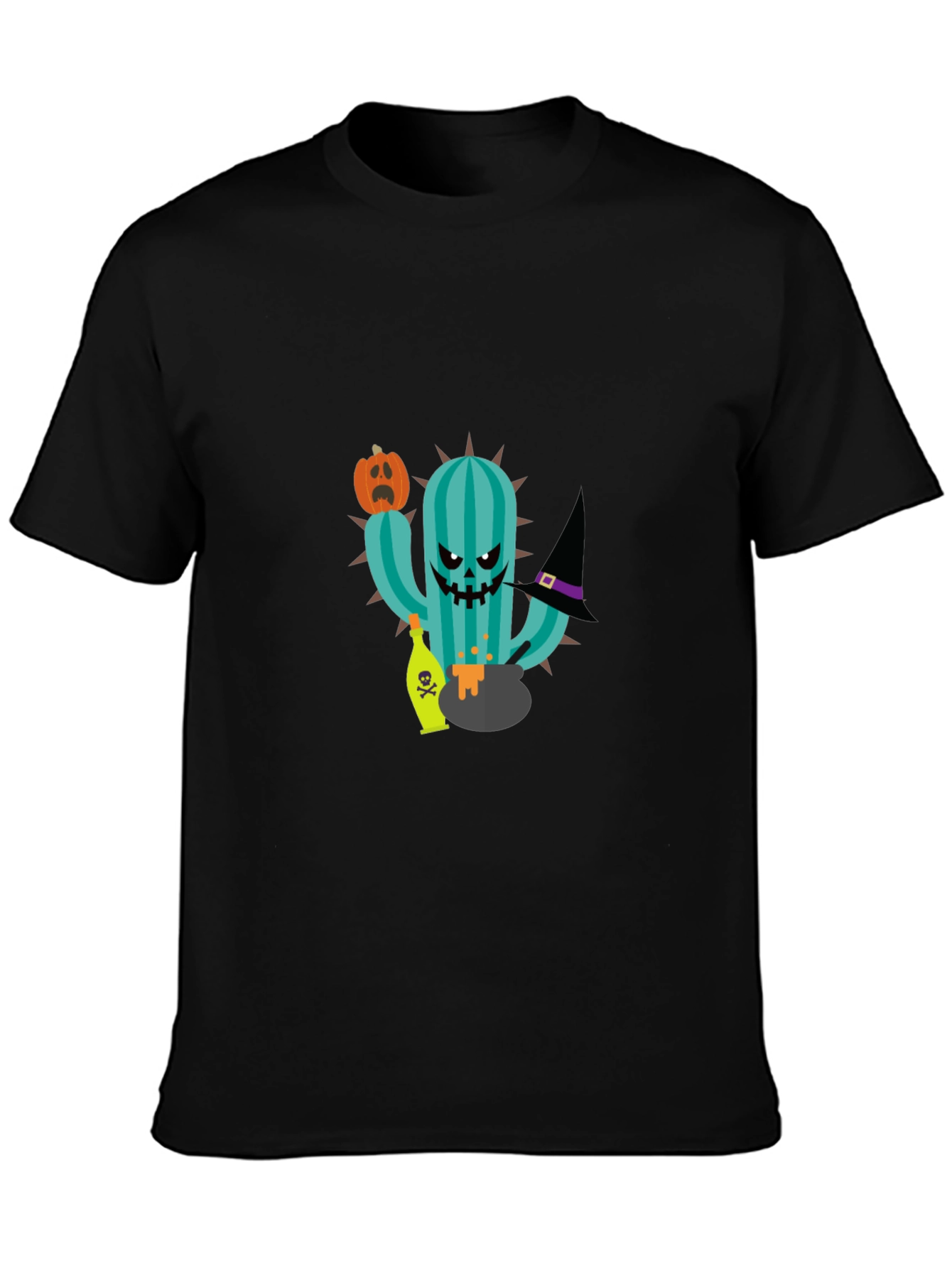 Halloween Cactus Graphic T-Shirt - Spooky Season Style