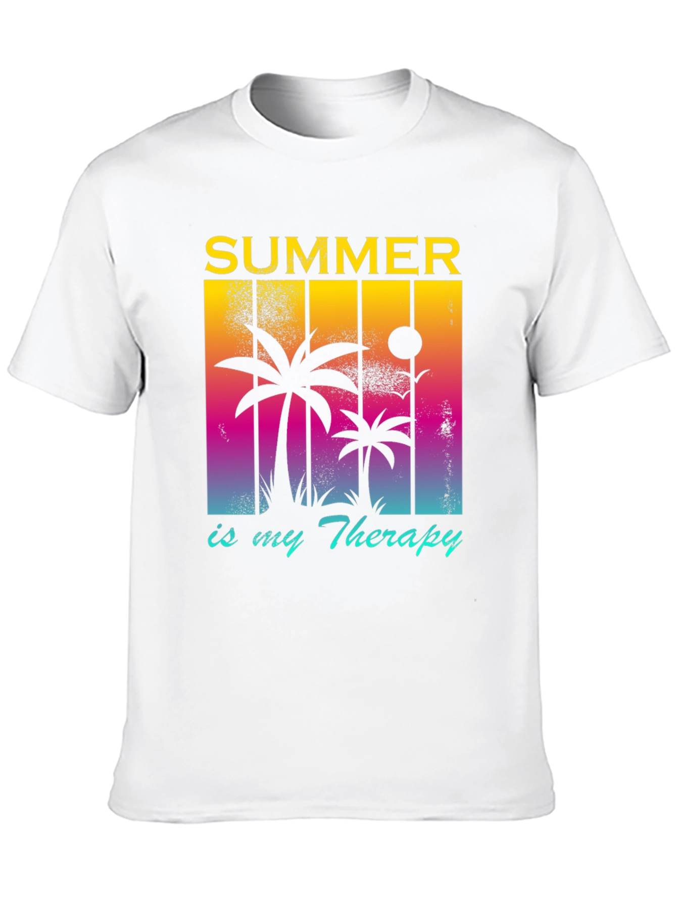 Summer Therapy Graphic Tee - Palm Tree Design