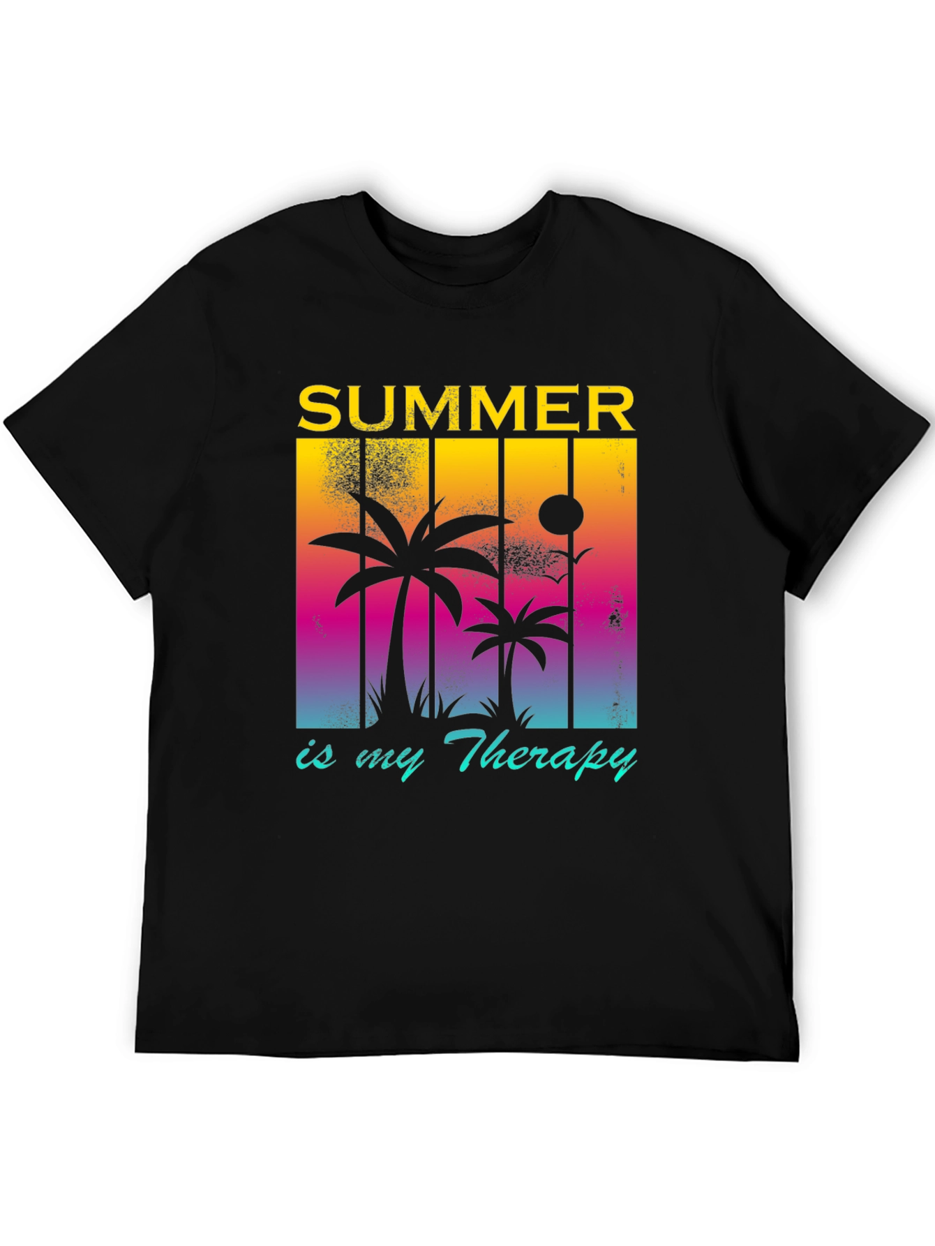 Summer Therapy Graphic Tee - Palm Tree Design