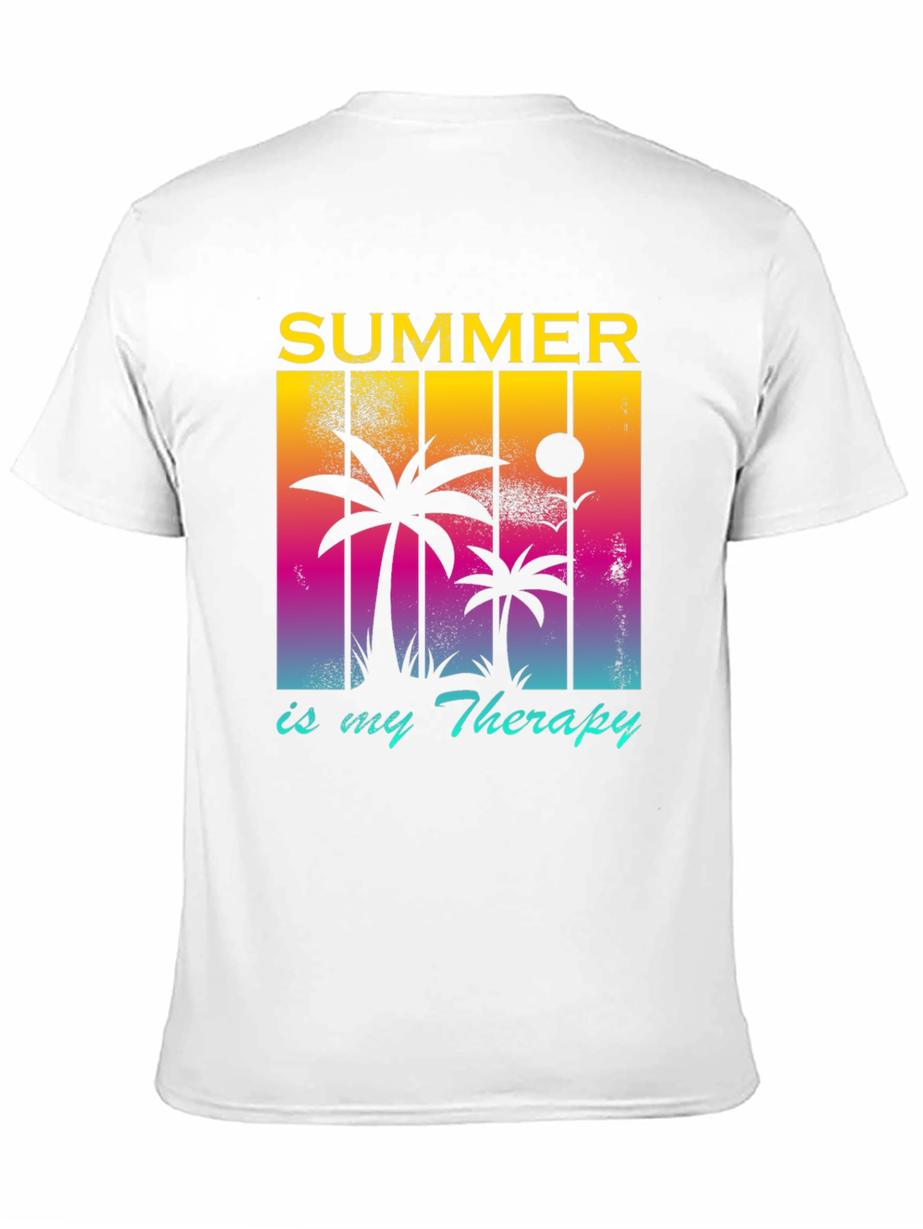 Summer Therapy Graphic Tee - Palm Tree Design