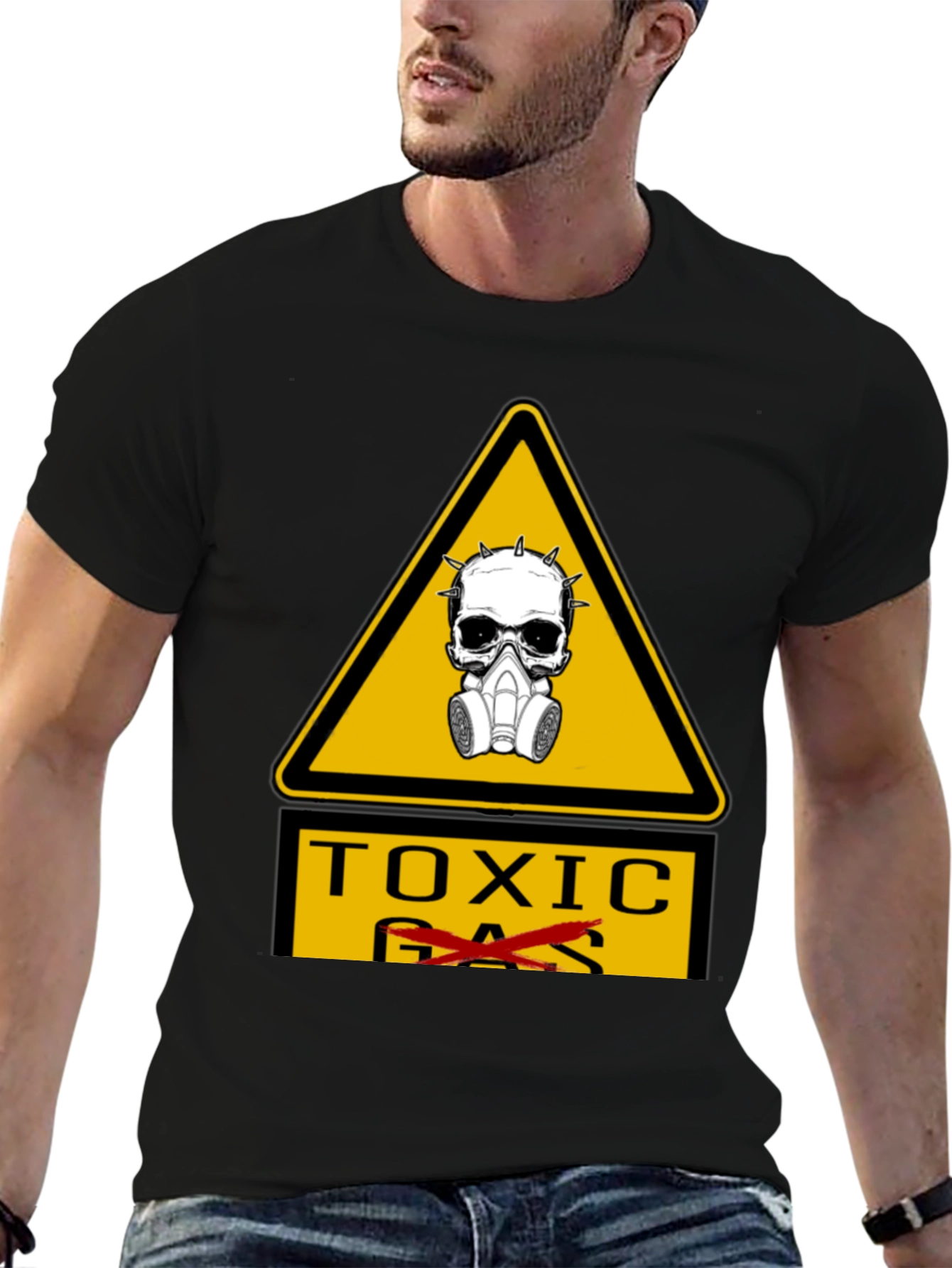 Toxic Hazard T-Shirt - Skull & Gas Mask Graphic