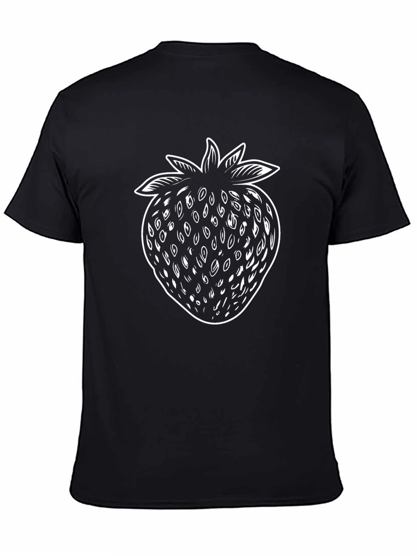 Strawberry Graphic T-Shirt - Black Cotton Tee