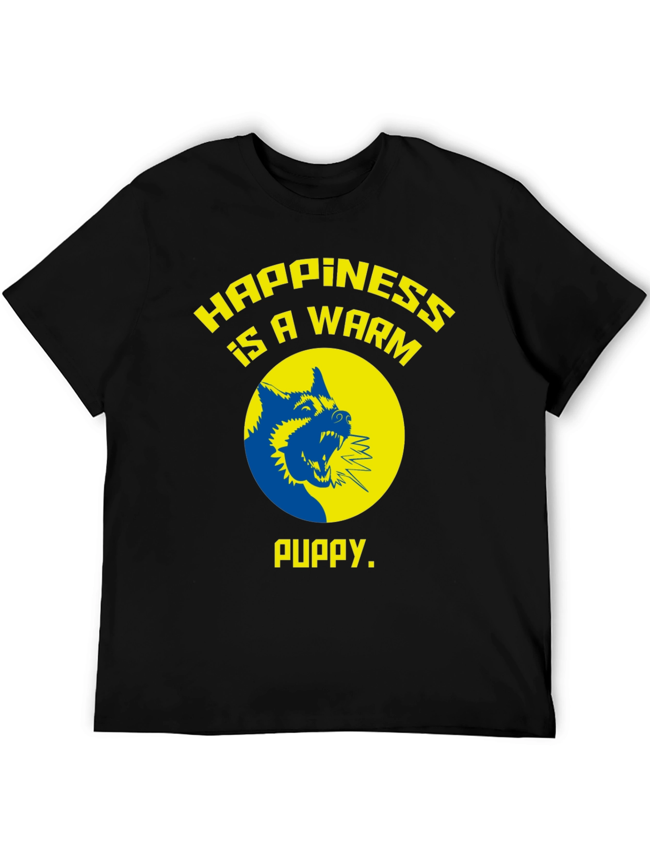 Happiness is a Warm Puppy Graphic Tee - Black