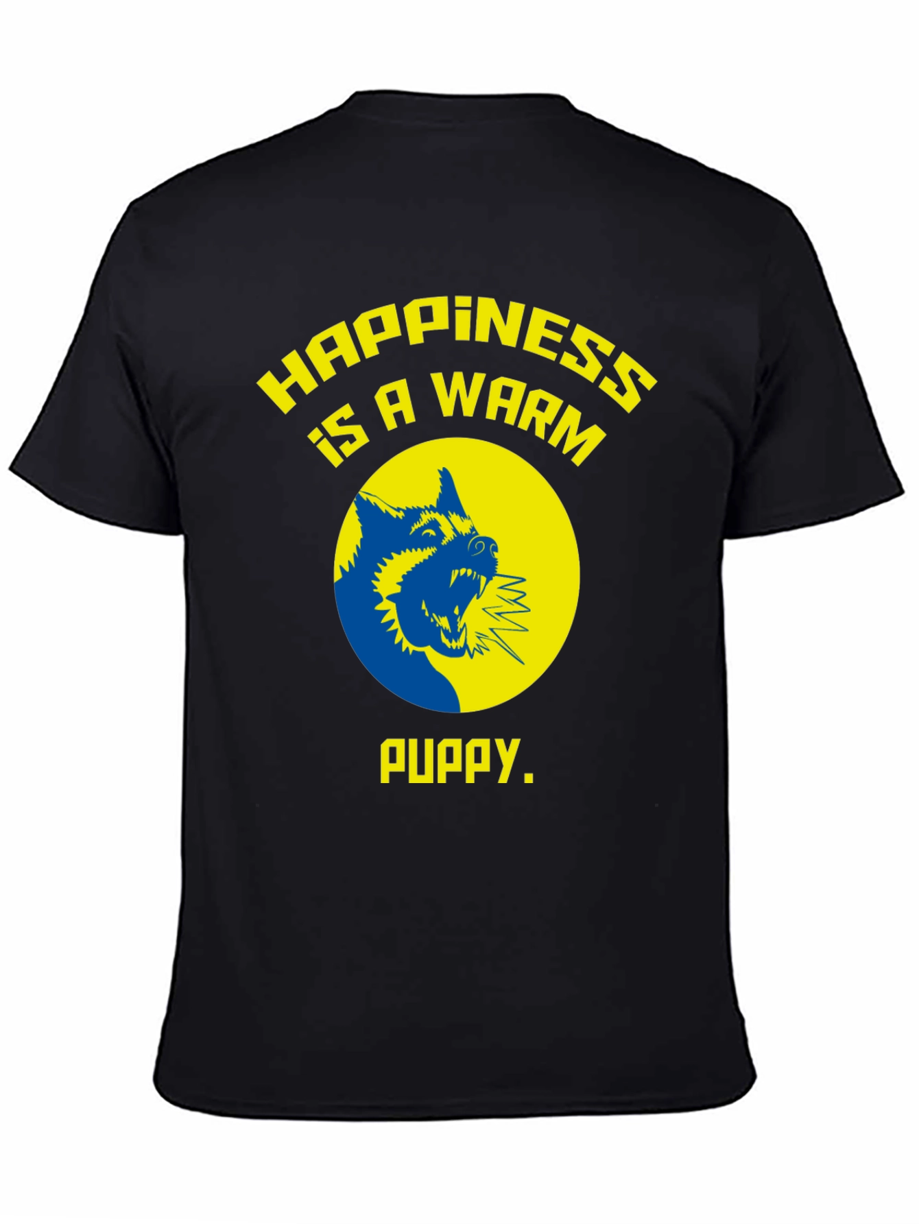Happiness is a Warm Puppy Graphic Tee - Black