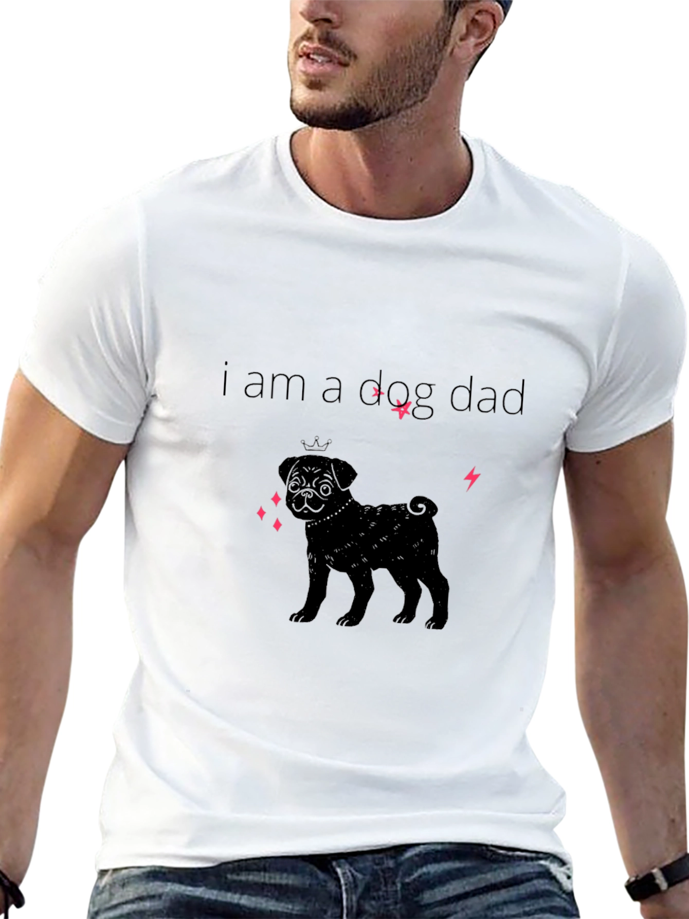 I am a Dog Dad Black T-Shirt