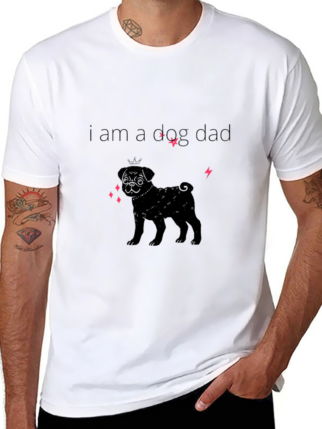 I am a Dog Dad Black T-Shirt