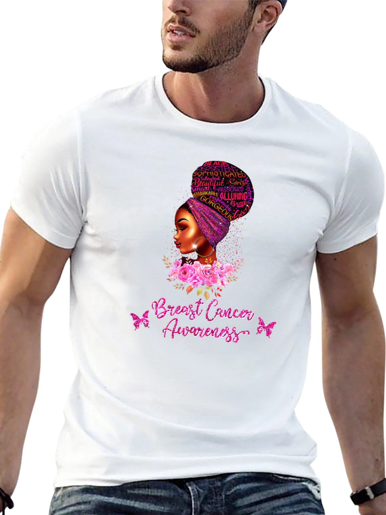Breast Cancer Awareness Black Woman T-Shirt