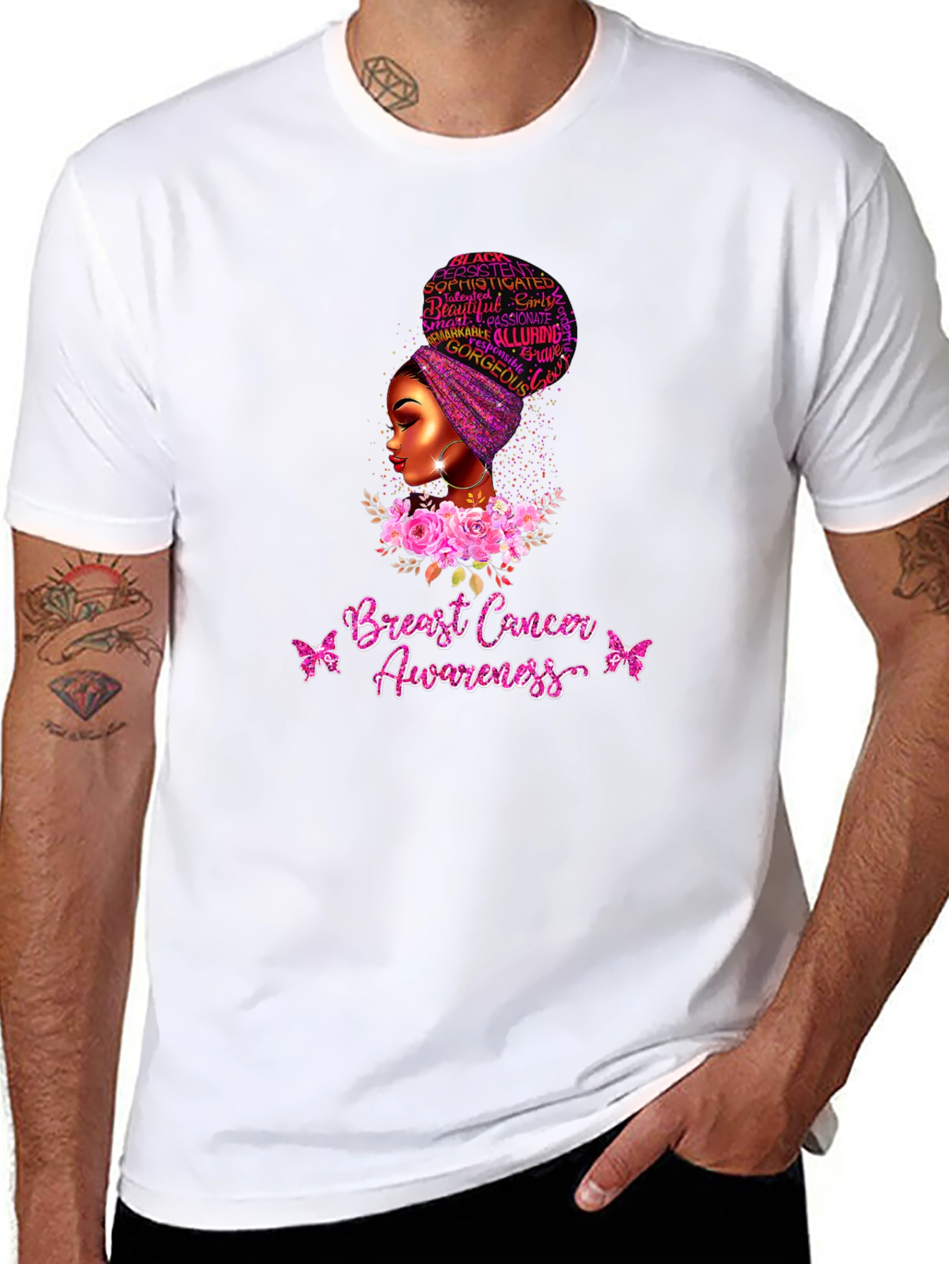 Breast Cancer Awareness Black Woman T-Shirt