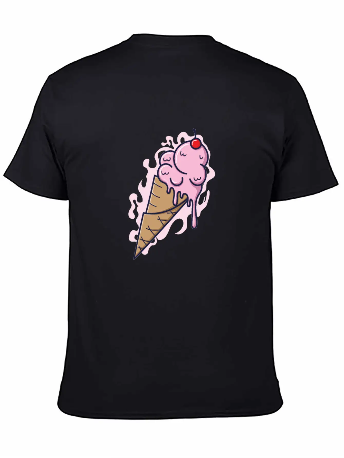Ice Cream Cone With Fruity Ice Cream And Tables Stylish Everyday T-Shirt – Unisex Basic Cotton Tee