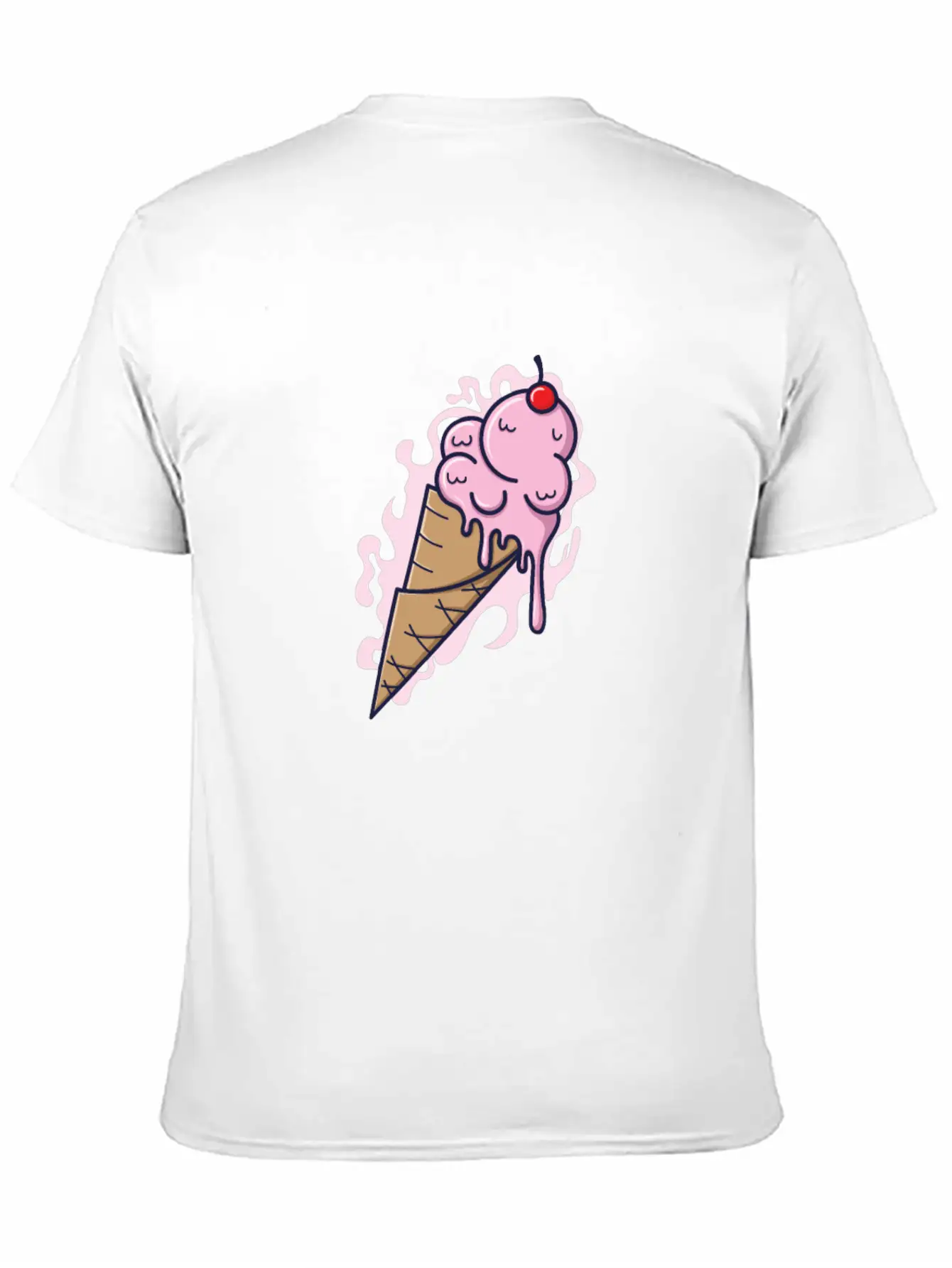 Ice Cream Cone With Fruity Ice Cream And Tables Stylish Everyday T-Shirt – Unisex Basic Cotton Tee