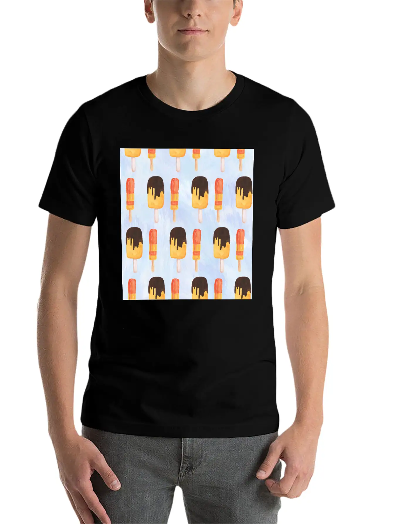 Ice Cream Neck Gator Popsicles Unisex Short Sleeve Soft Cotton T-Shirt – Casual Everyday Wear