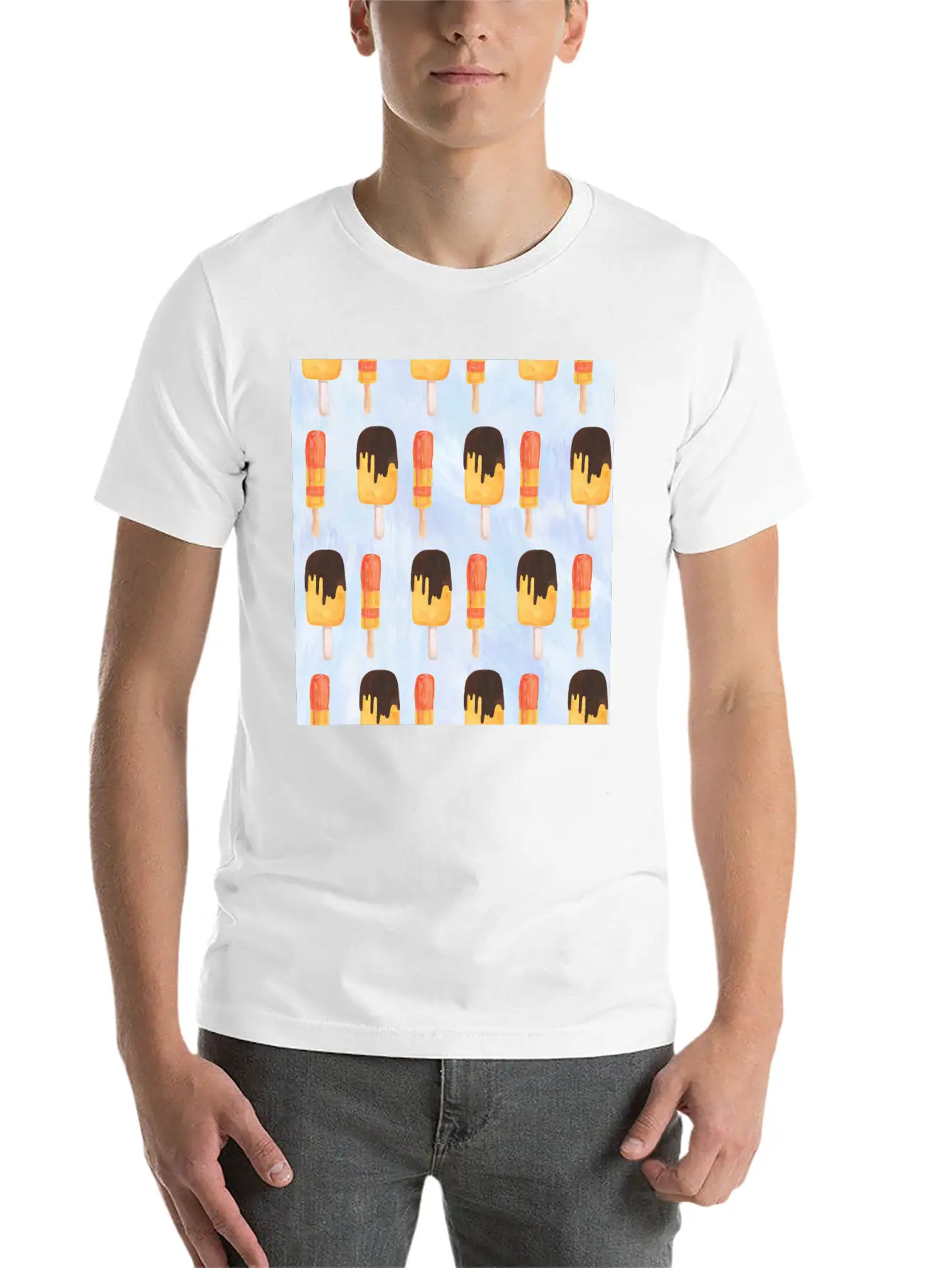 Ice Cream Neck Gator Popsicles Unisex Short Sleeve Soft Cotton T-Shirt – Casual Everyday Wear