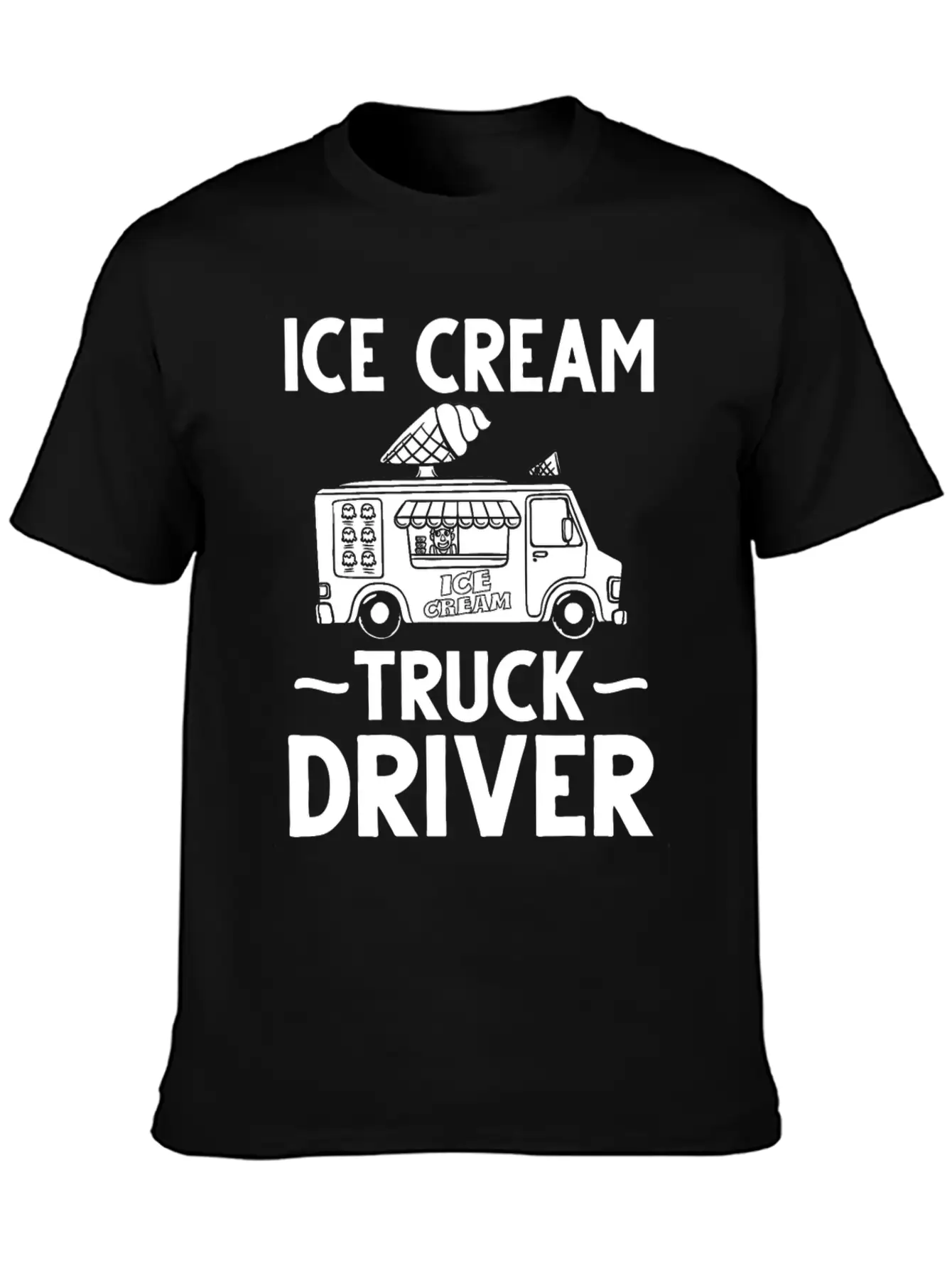 Ice Cream Truck Driver Ice Cream Van Man Stylish Everyday T-Shirt – Unisex Basic Cotton Tee