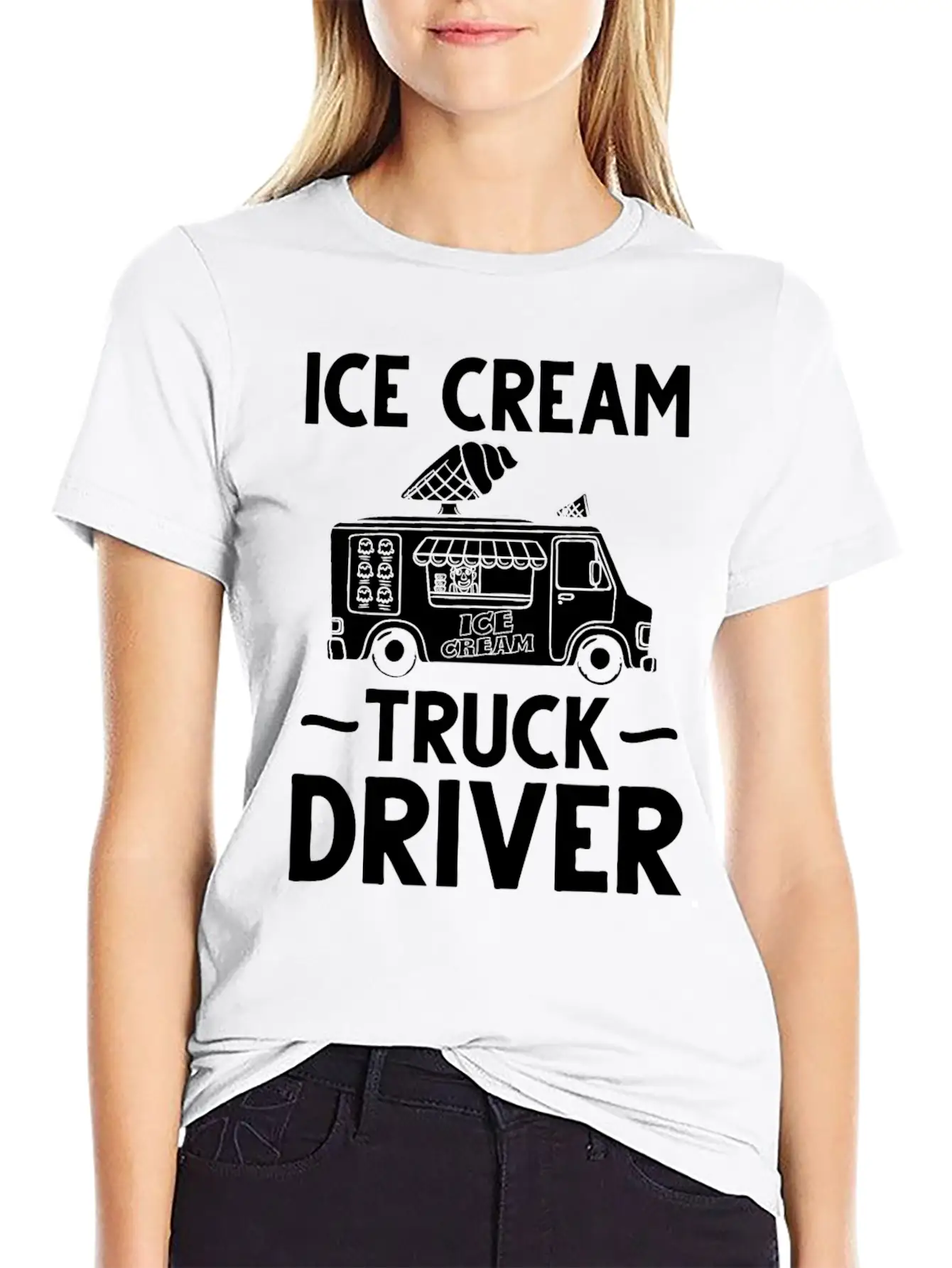 Ice Cream Truck Driver Ice Cream Van Man Stylish Everyday T-Shirt – Unisex Basic Cotton Tee