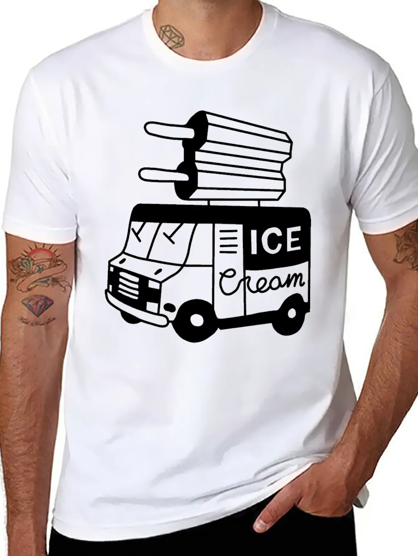 Ice Cream Truck Summer Unisex Casual T-Shirt – Clean Design For Daily Comfort