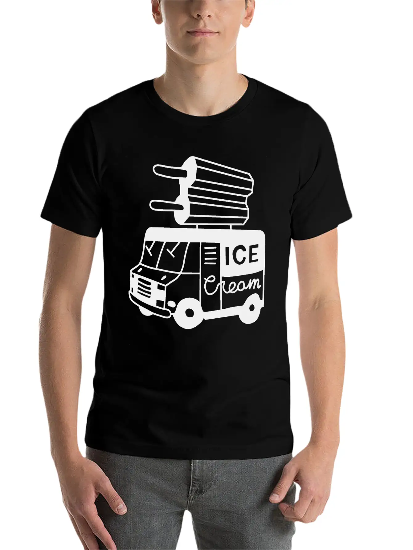 Ice Cream Truck Summer Unisex Casual T-Shirt – Clean Design For Daily Comfort