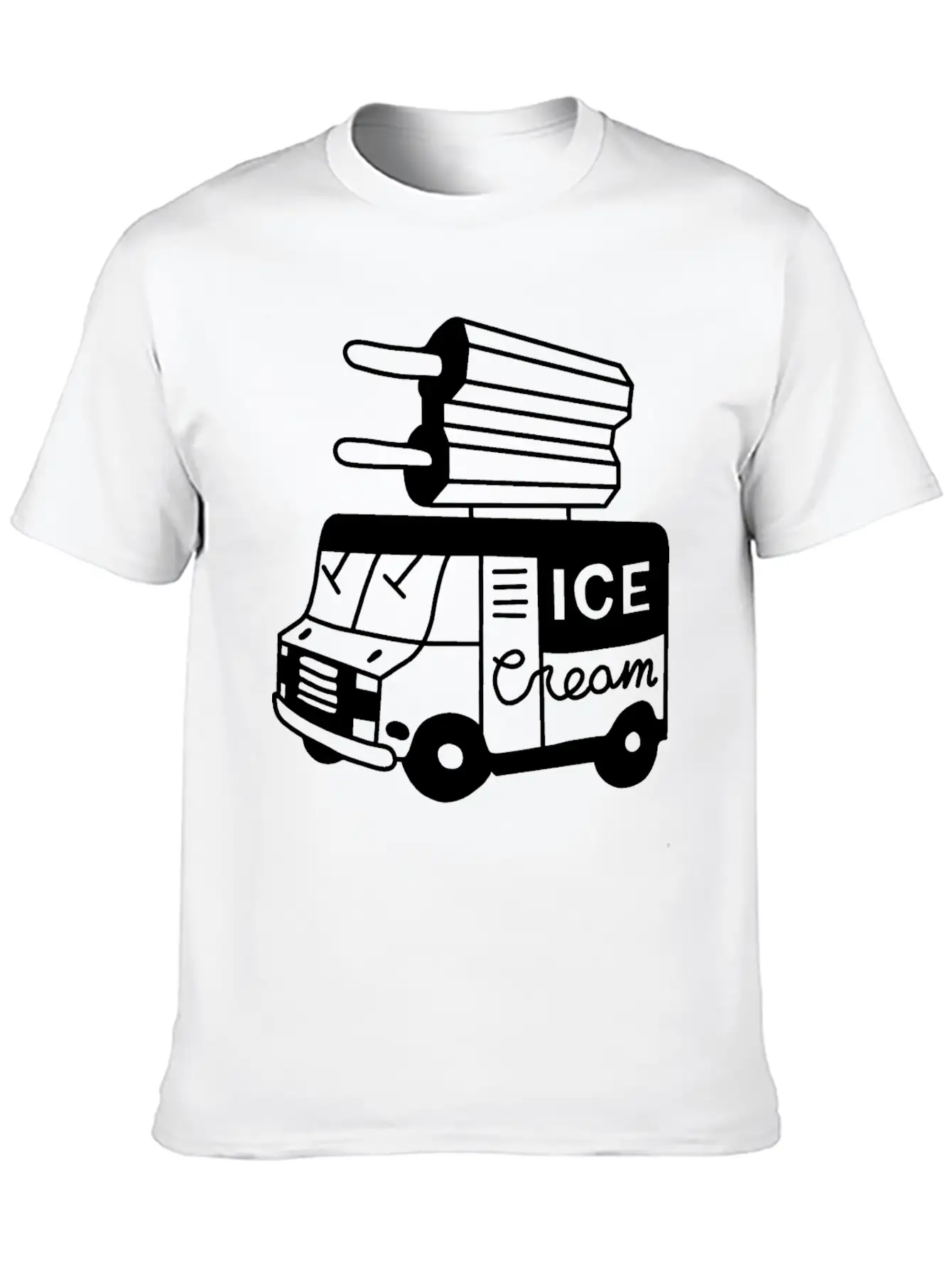 Ice Cream Truck Summer Unisex Casual T-Shirt – Clean Design For Daily Comfort