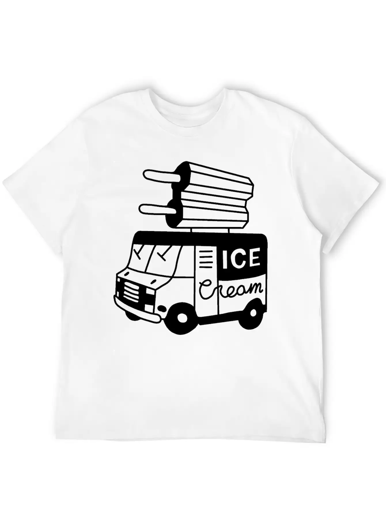 Ice Cream Truck Summer Unisex Casual T-Shirt – Clean Design For Daily Comfort