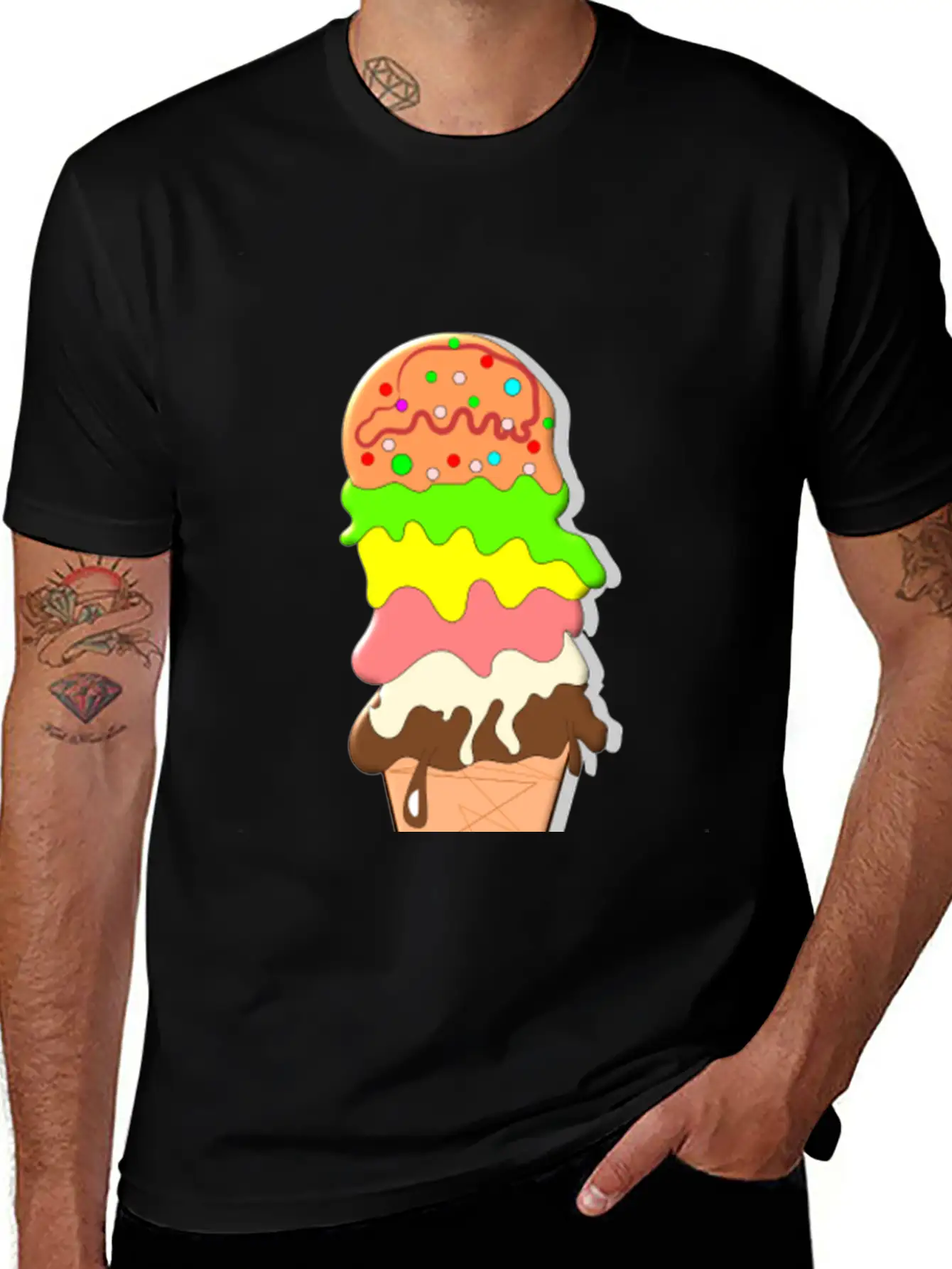 Ice Cream Unisex Short Sleeve Soft Cotton T-Shirt – Casual Everyday Wear