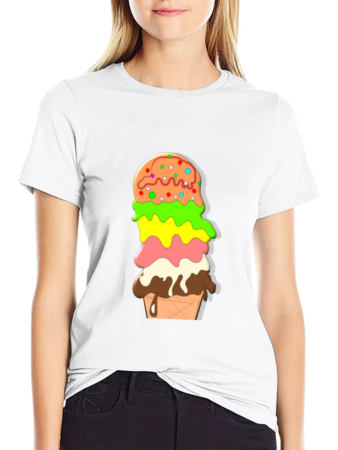 Ice Cream Unisex Short Sleeve Soft Cotton T-Shirt – Casual Everyday Wear