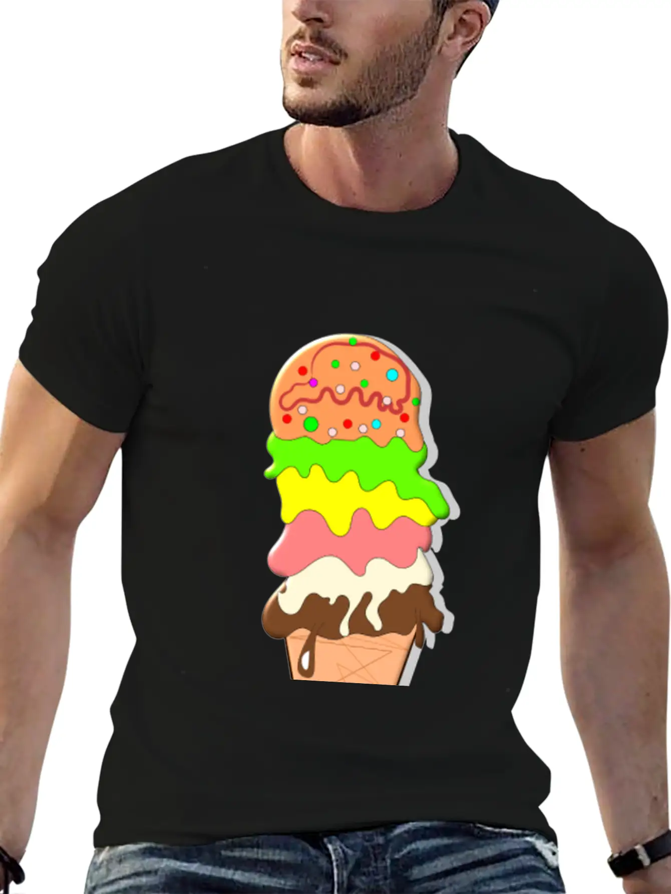 Ice Cream Unisex Short Sleeve Soft Cotton T-Shirt – Casual Everyday Wear