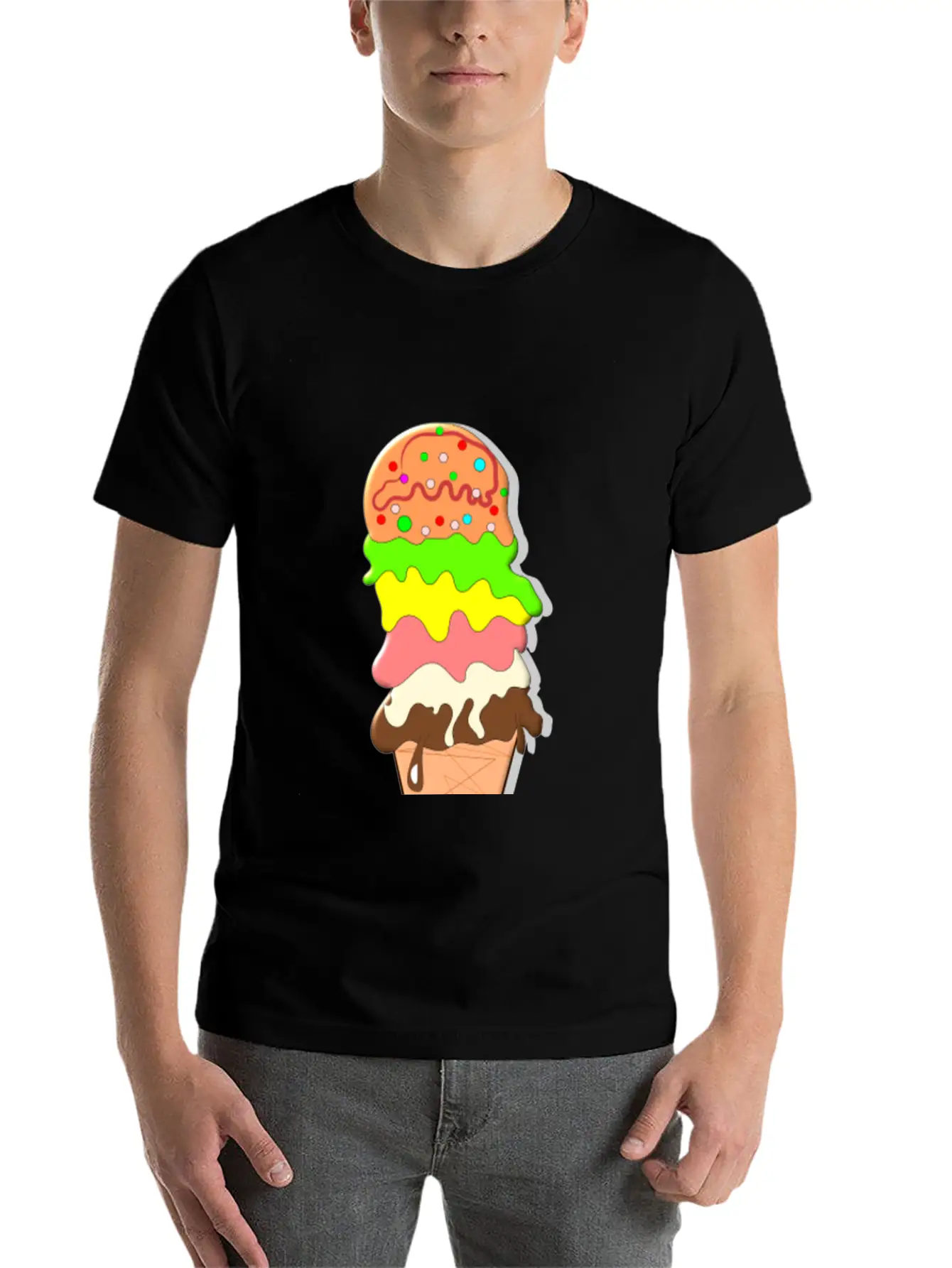 Ice Cream Unisex Short Sleeve Soft Cotton T-Shirt – Casual Everyday Wear