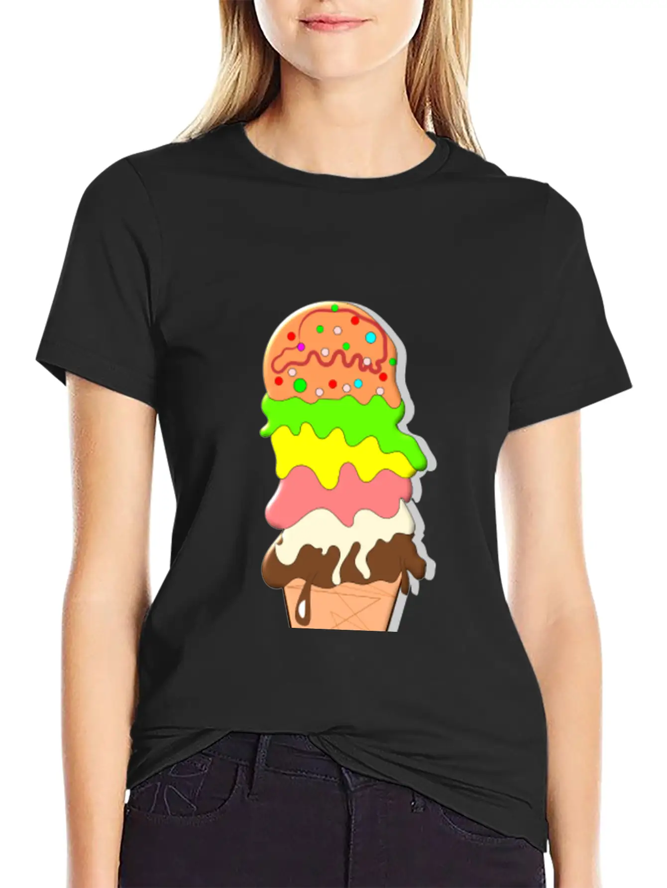 Ice Cream Unisex Short Sleeve Soft Cotton T-Shirt – Casual Everyday Wear