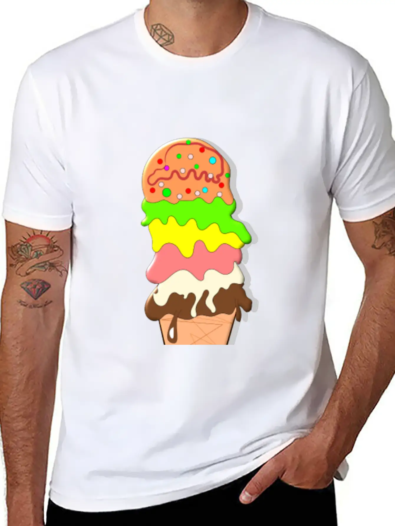 Ice Cream Unisex Short Sleeve Soft Cotton T-Shirt – Casual Everyday Wear