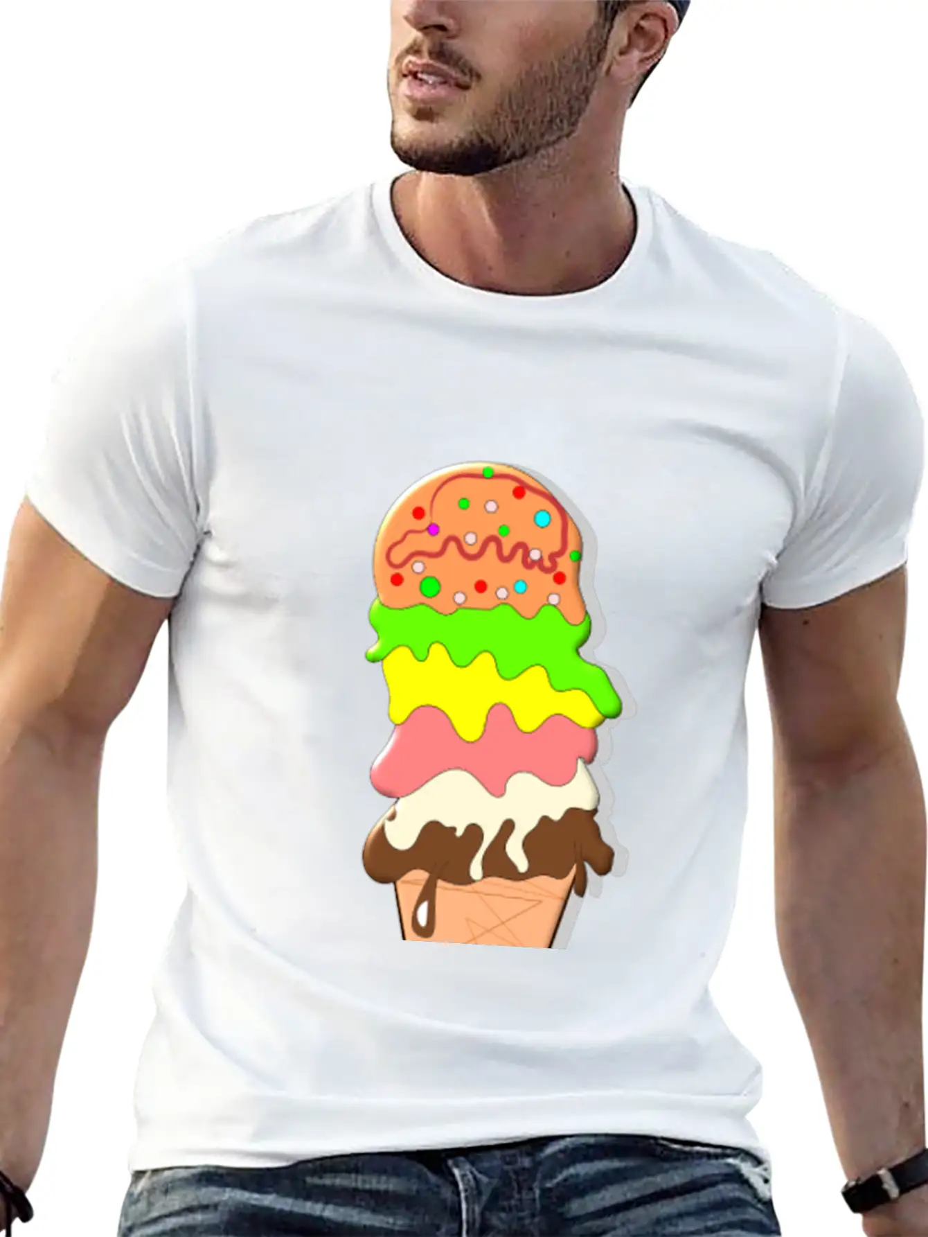 Ice Cream Unisex Short Sleeve Soft Cotton T-Shirt – Casual Everyday Wear
