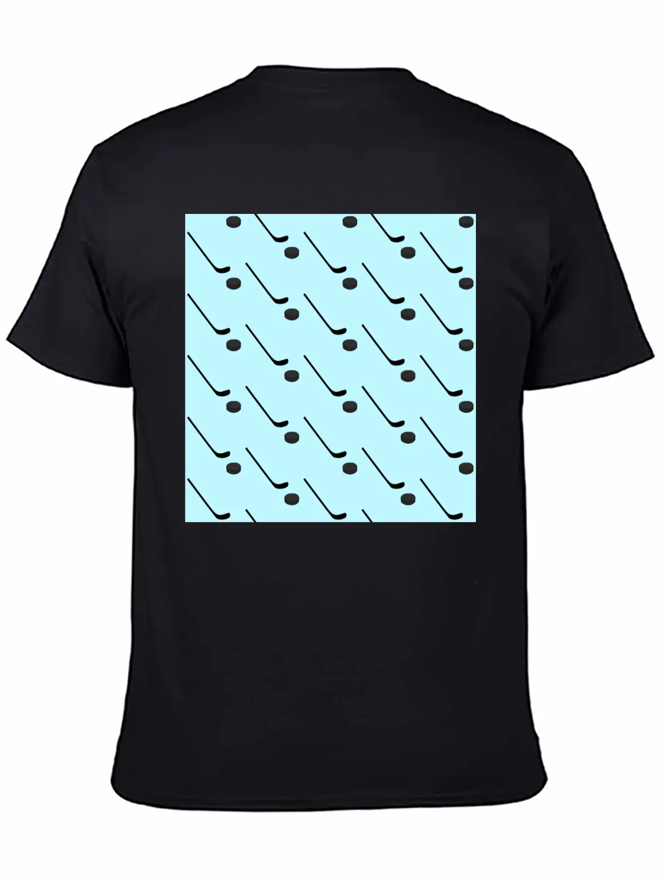 Ice Hockey Black Sticks Puck Light Blue Sport Basic Graphic T-Shirt – Daily Comfort In Soft Cotton