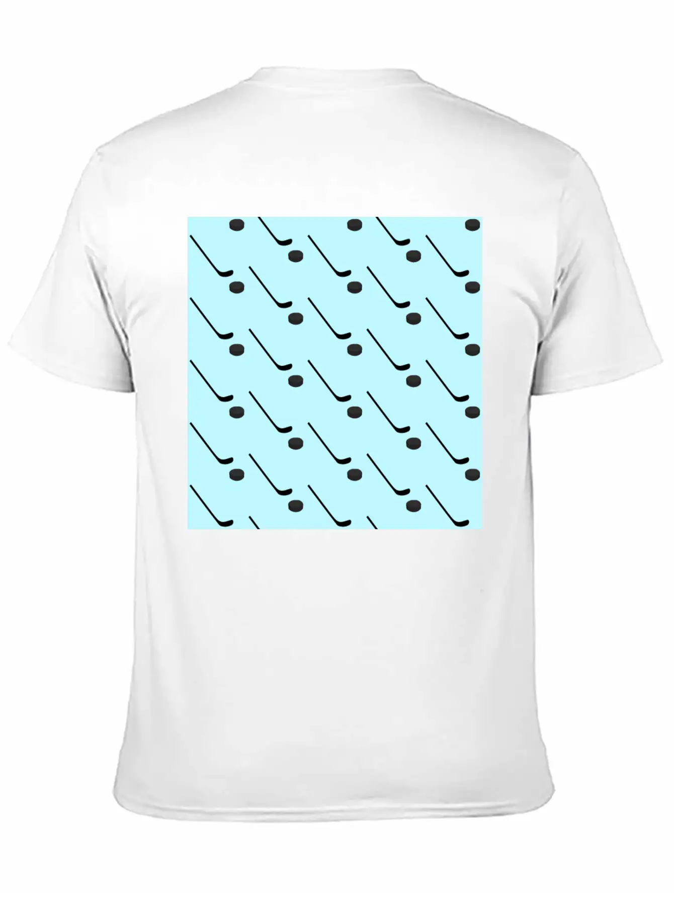 Ice Hockey Black Sticks Puck Light Blue Sport Basic Graphic T-Shirt – Daily Comfort In Soft Cotton