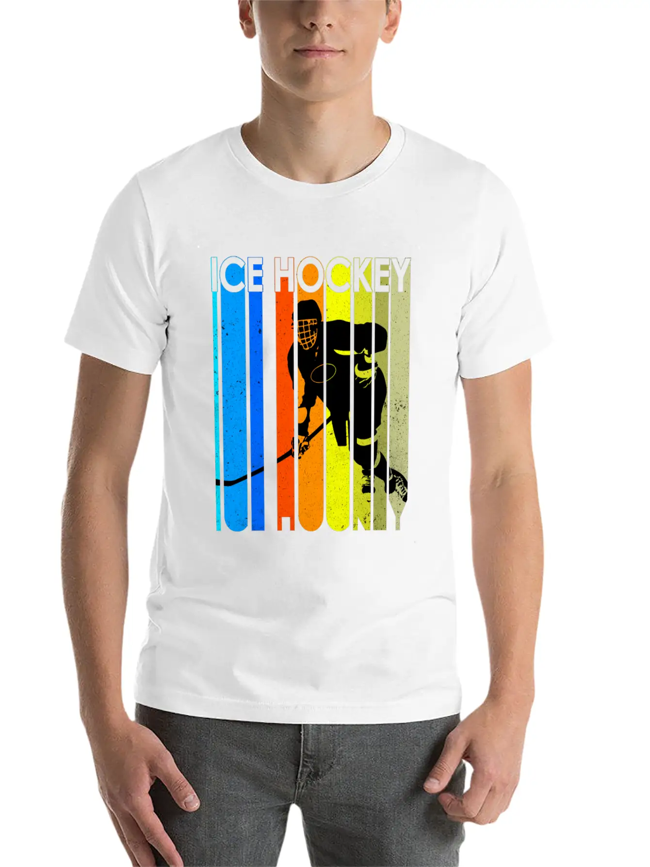 Ice Hockey Mask Puck Stick Field Goal Champion Stylish Everyday T-Shirt – Unisex Basic Cotton Tee