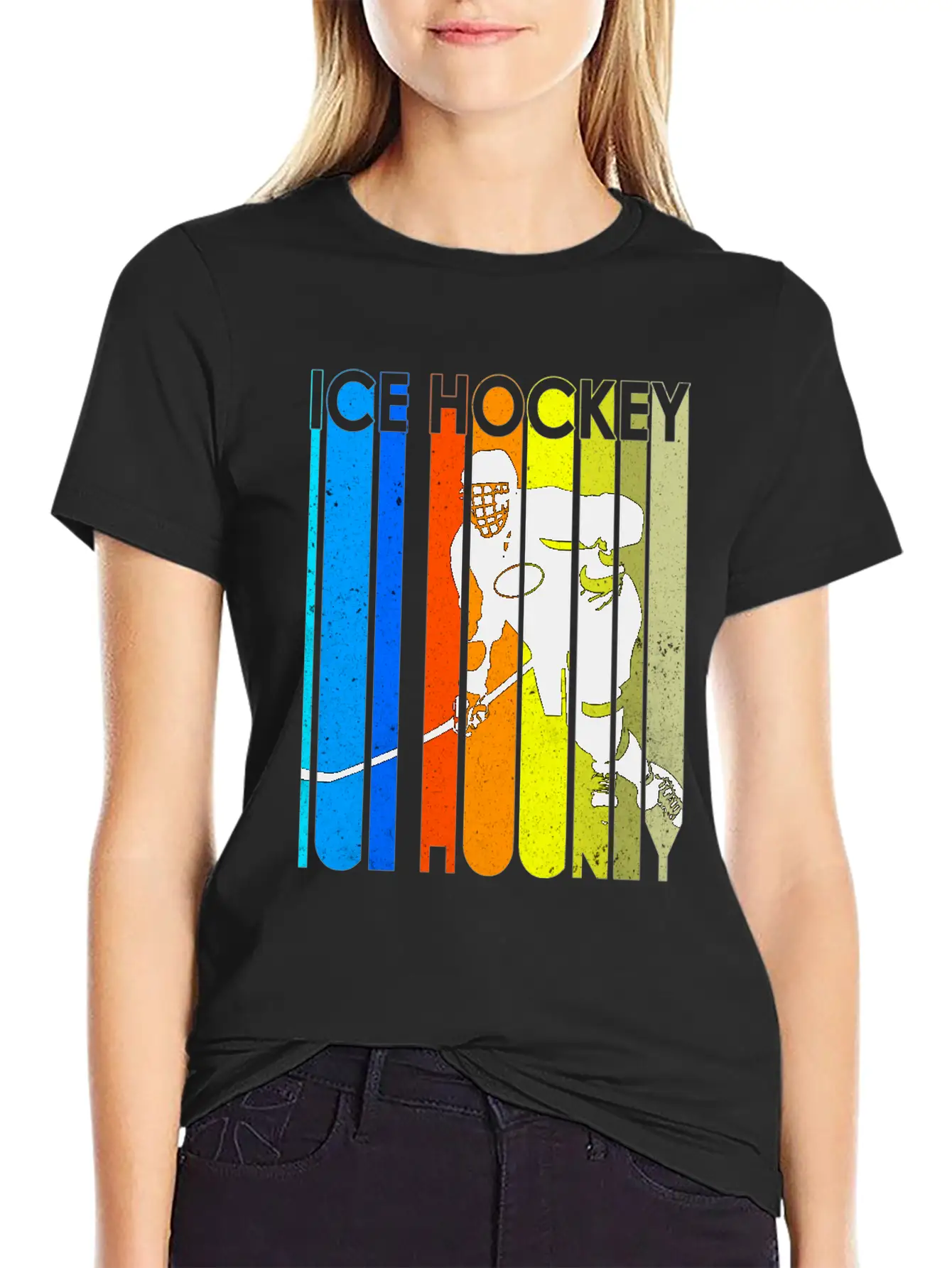 Ice Hockey Mask Puck Stick Field Goal Champion Stylish Everyday T-Shirt – Unisex Basic Cotton Tee