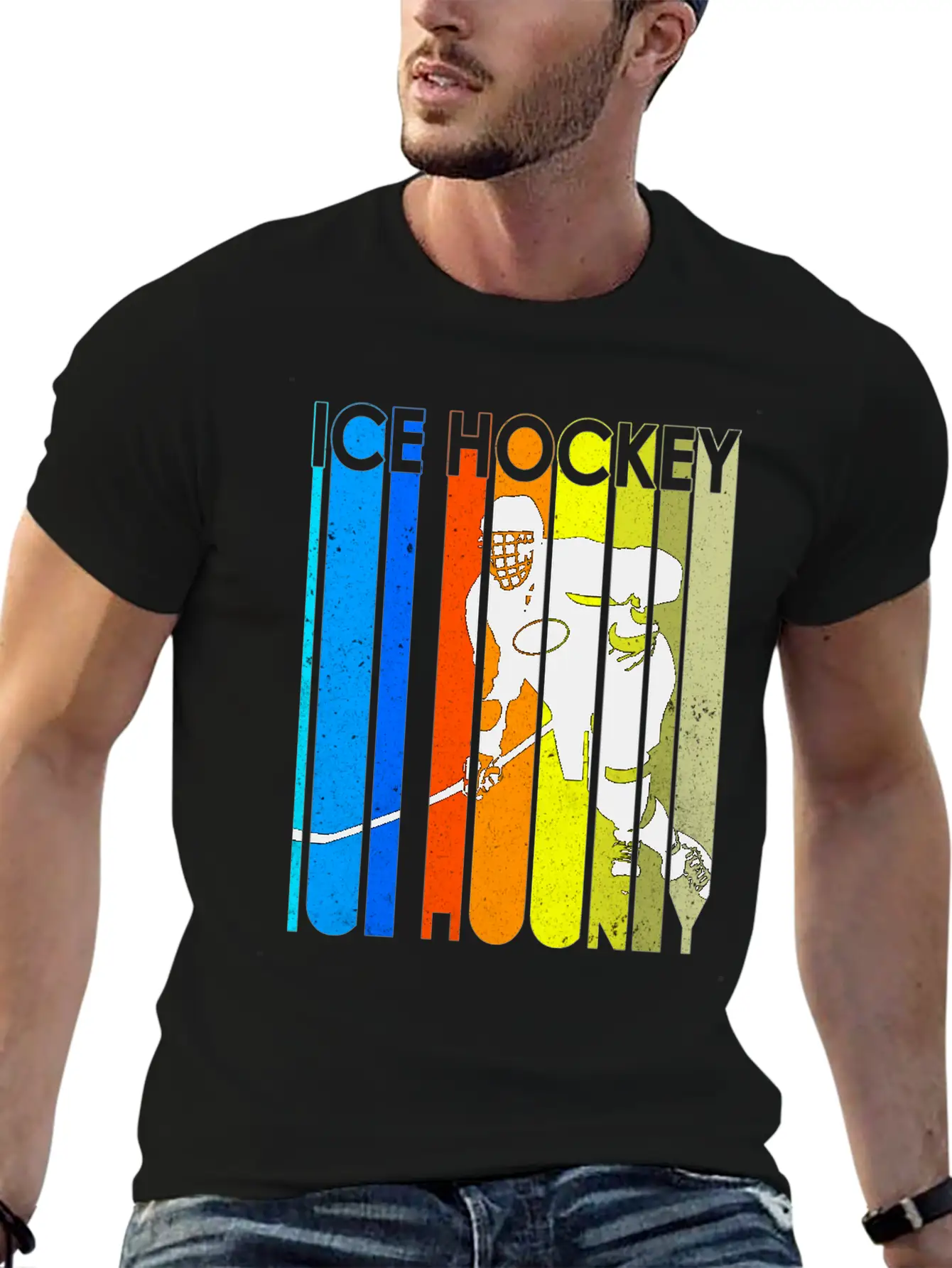 Ice Hockey Mask Puck Stick Field Goal Champion Stylish Everyday T-Shirt – Unisex Basic Cotton Tee