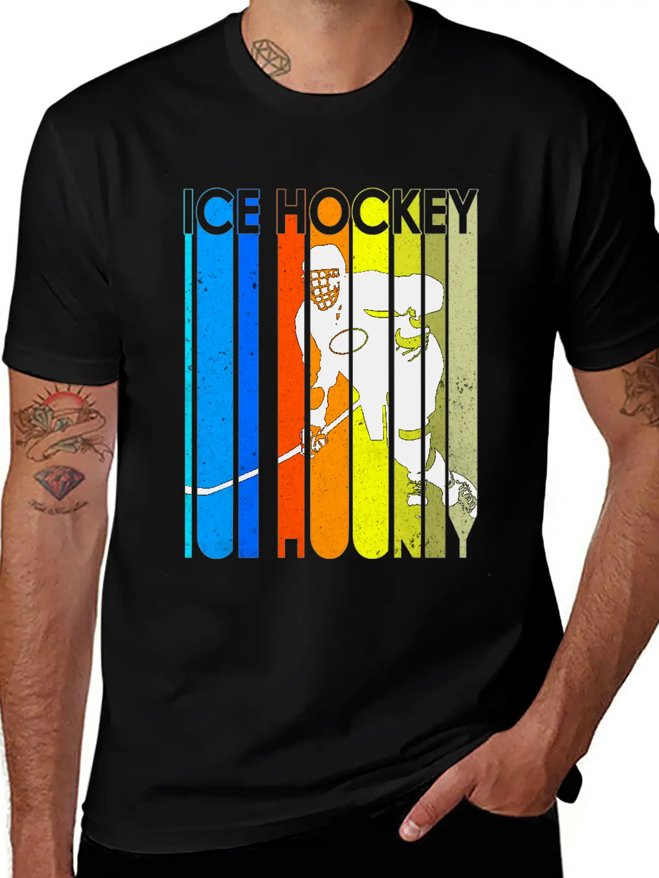 Ice Hockey Mask Puck Stick Field Goal Champion Stylish Everyday T-Shirt – Unisex Basic Cotton Tee