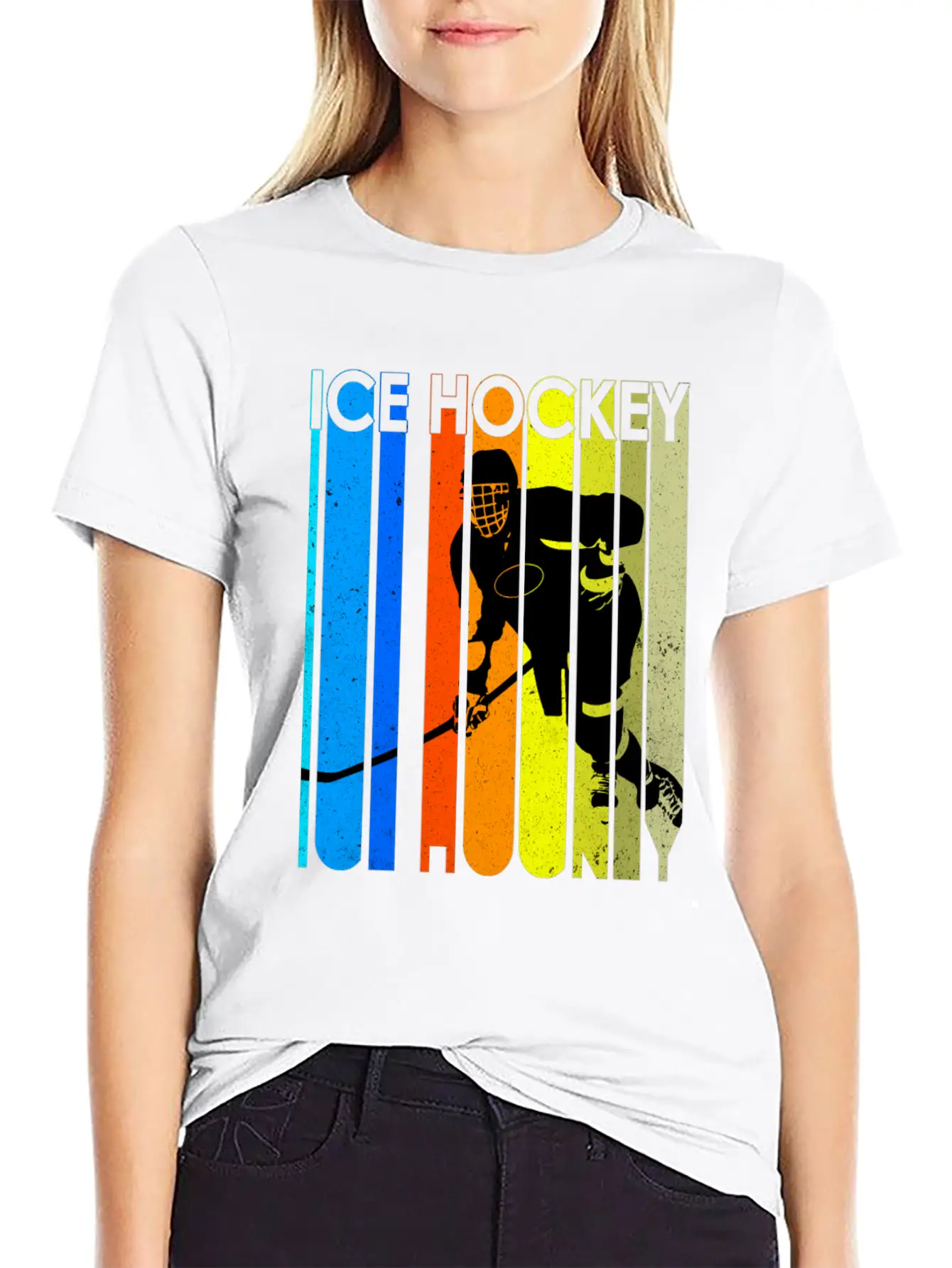 Ice Hockey Mask Puck Stick Field Goal Champion Stylish Everyday T-Shirt – Unisex Basic Cotton Tee