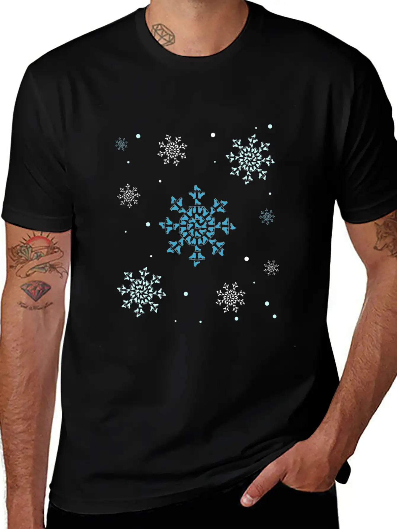 Ice Skating Snowflakes Ice Skates Unisex Short Sleeve Soft Cotton T-Shirt – Casual Everyday Wear