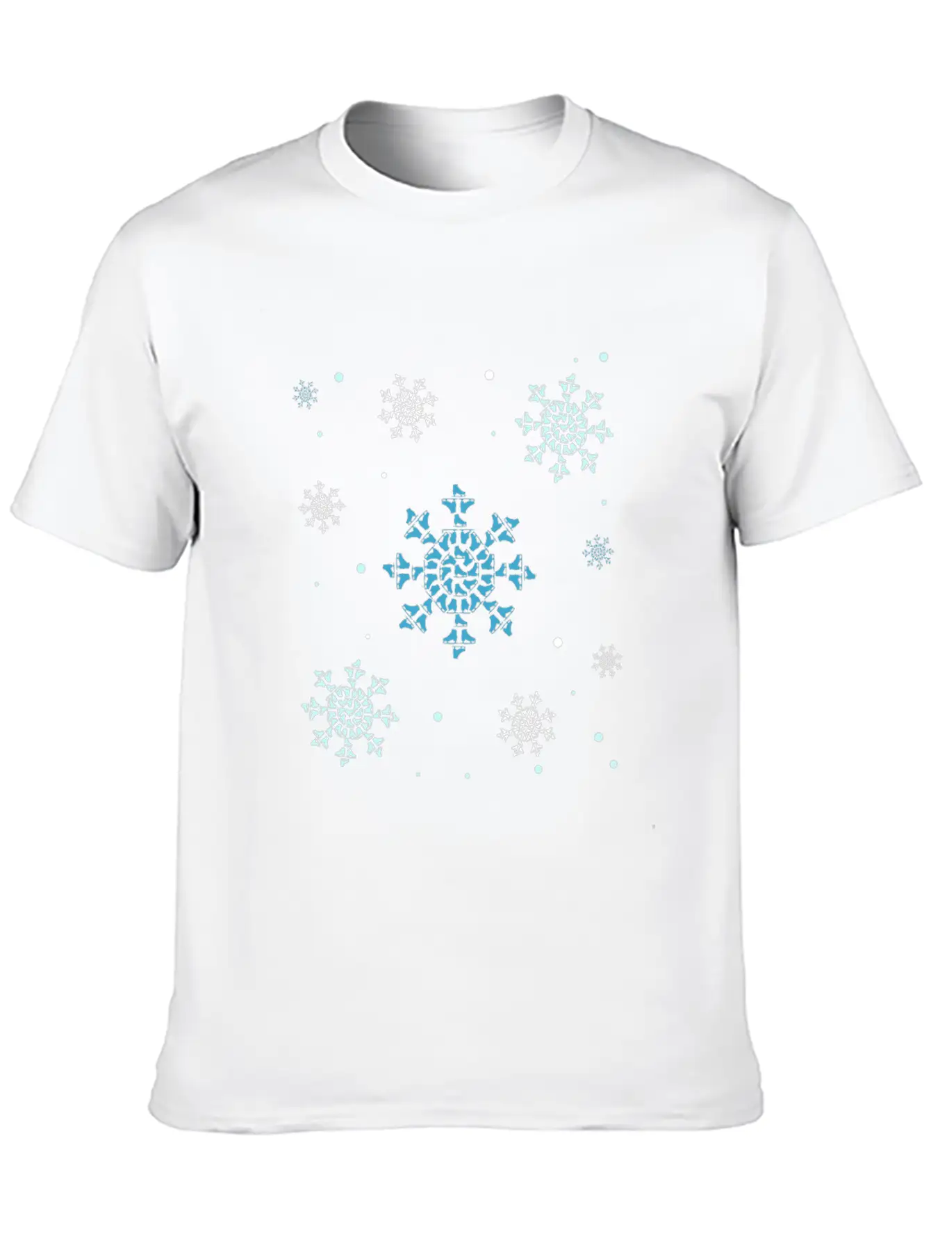 Ice Skating Snowflakes Ice Skates Unisex Short Sleeve Soft Cotton T-Shirt – Casual Everyday Wear