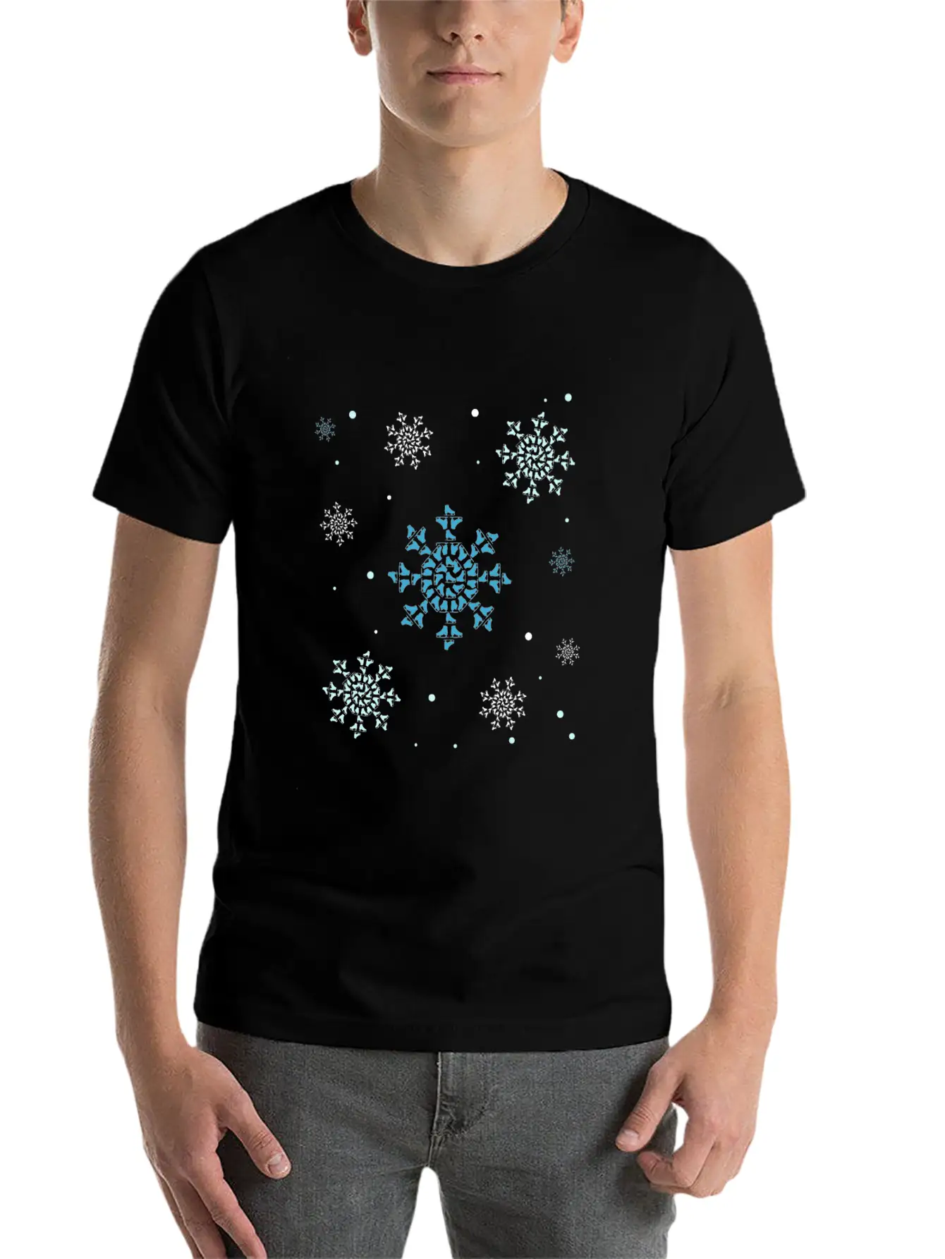 Ice Skating Snowflakes Ice Skates Unisex Short Sleeve Soft Cotton T-Shirt – Casual Everyday Wear