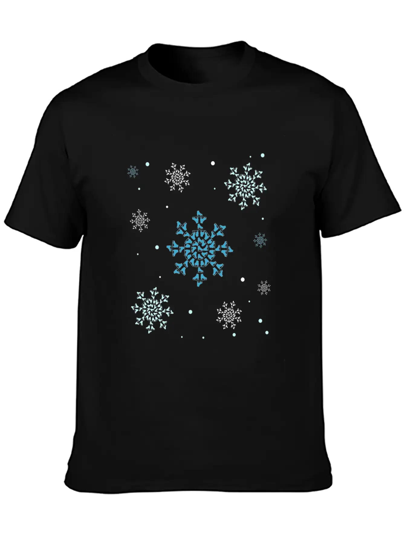 Ice Skating Snowflakes Ice Skates Unisex Short Sleeve Soft Cotton T-Shirt – Casual Everyday Wear