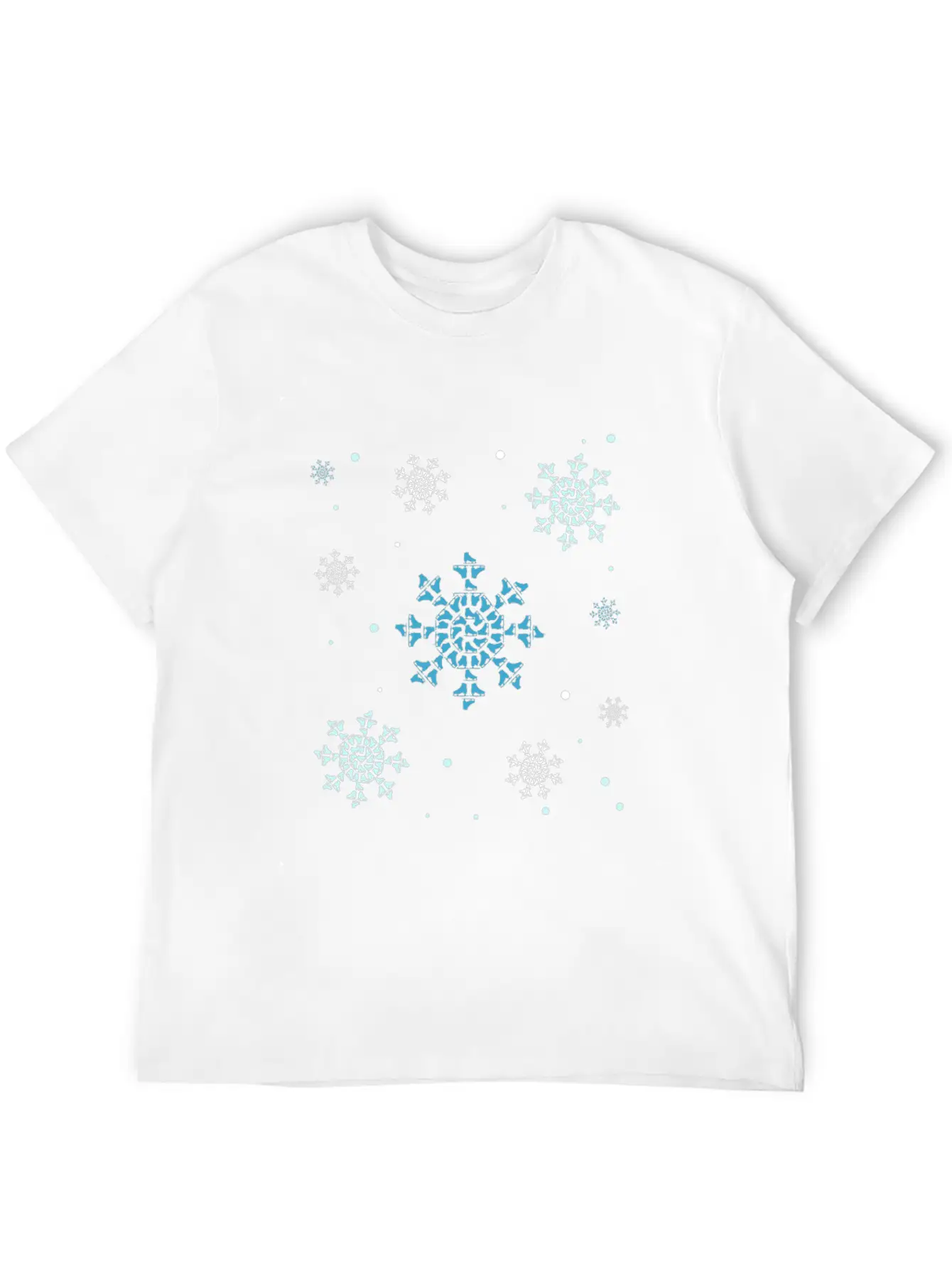 Ice Skating Snowflakes Ice Skates Unisex Short Sleeve Soft Cotton T-Shirt – Casual Everyday Wear